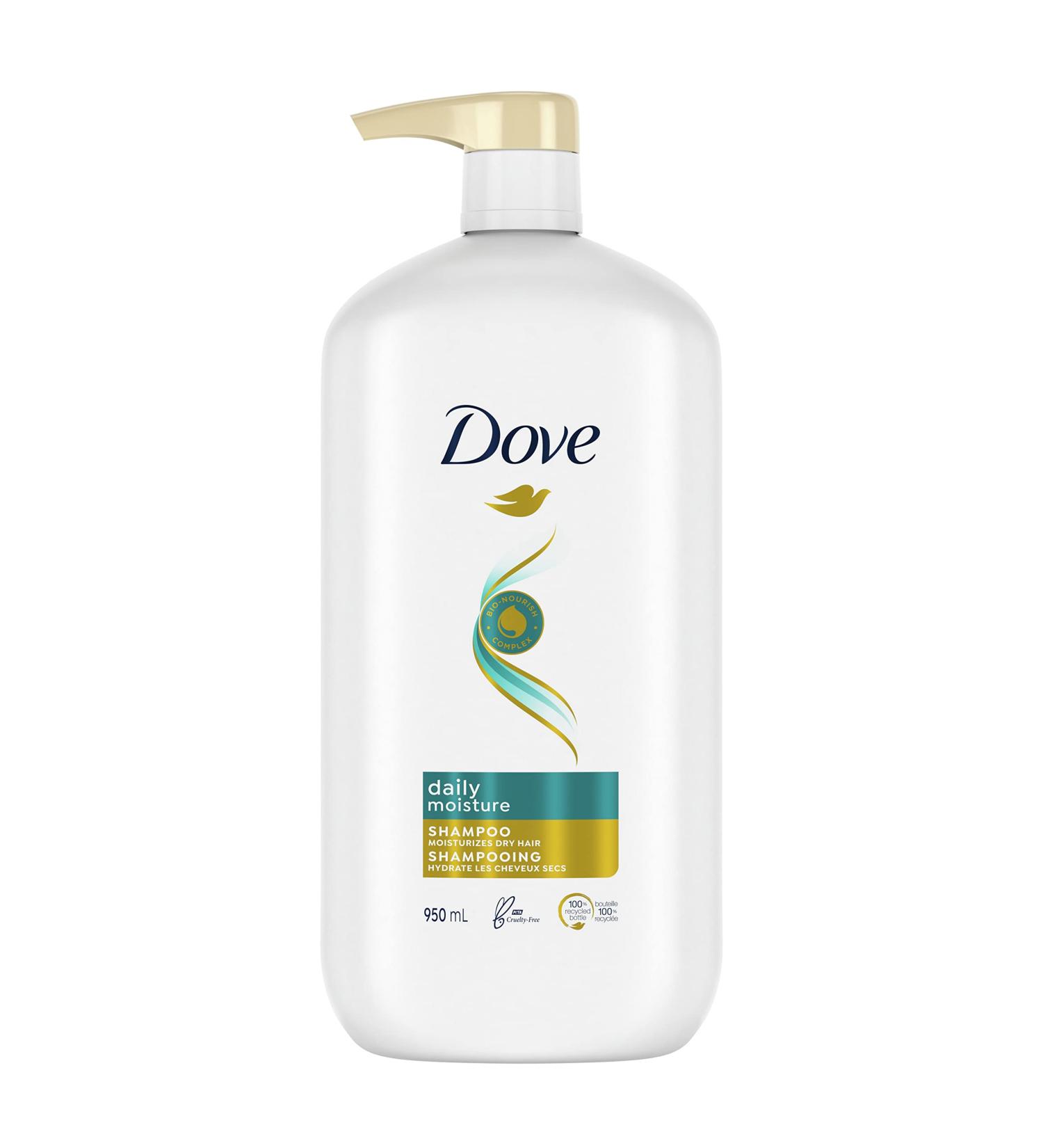 Dove Daily Moisture Shampoo hydrates and nourishes dry hair for up to 5x smoother hair 950 ml 950 ml (Pack of 1) Daily Moisture - Buy Online on GoSupps.com