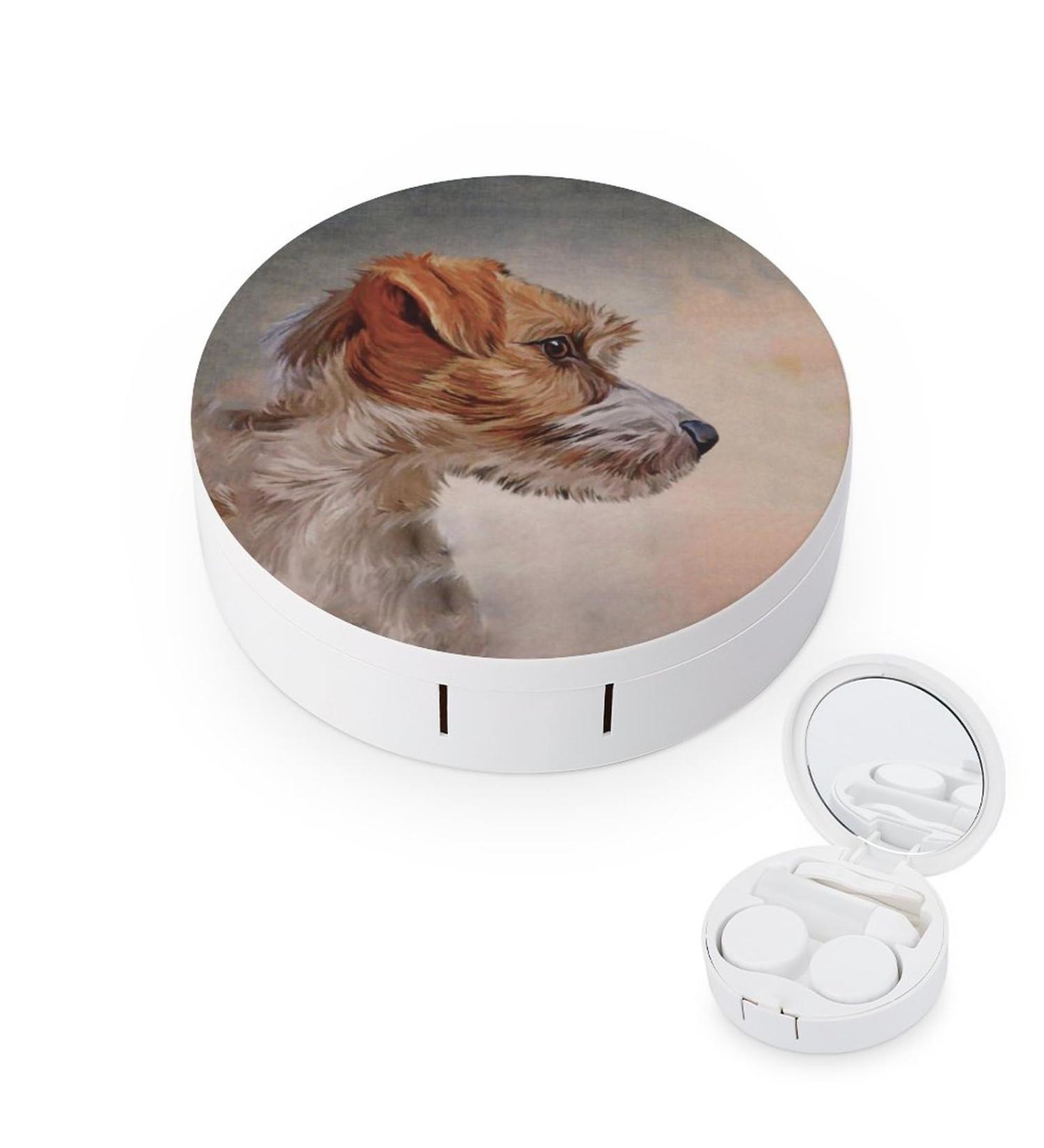 Jack Russell Terrier Contact Lens Case - Portable Travel Box with Mirror for Dog Lovers - Buy Online on GoSupps.com