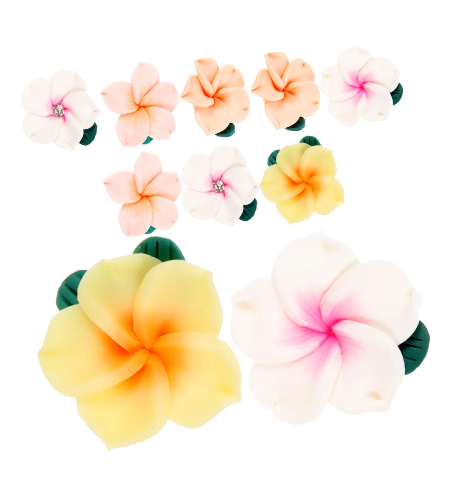 FRCOLOR 10pcs Creative Hair Clip Charms Polymer Beads Plumeria Flower Pendant Hair Clip Decor Hair Clip Diy Decor Flower Decorations Diy Decors Hawaiano 3d Jewelry Phone Case Polymer Clay - Buy Online on GoSupps.com