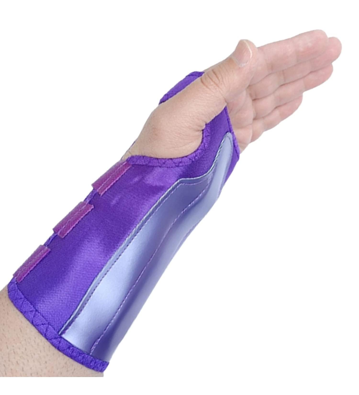 Hand Wrist Support Brace Splint for Carpal Tunnel, Sprain, Arthritis - Purple S-M Left - Buy Online on GoSupps.com