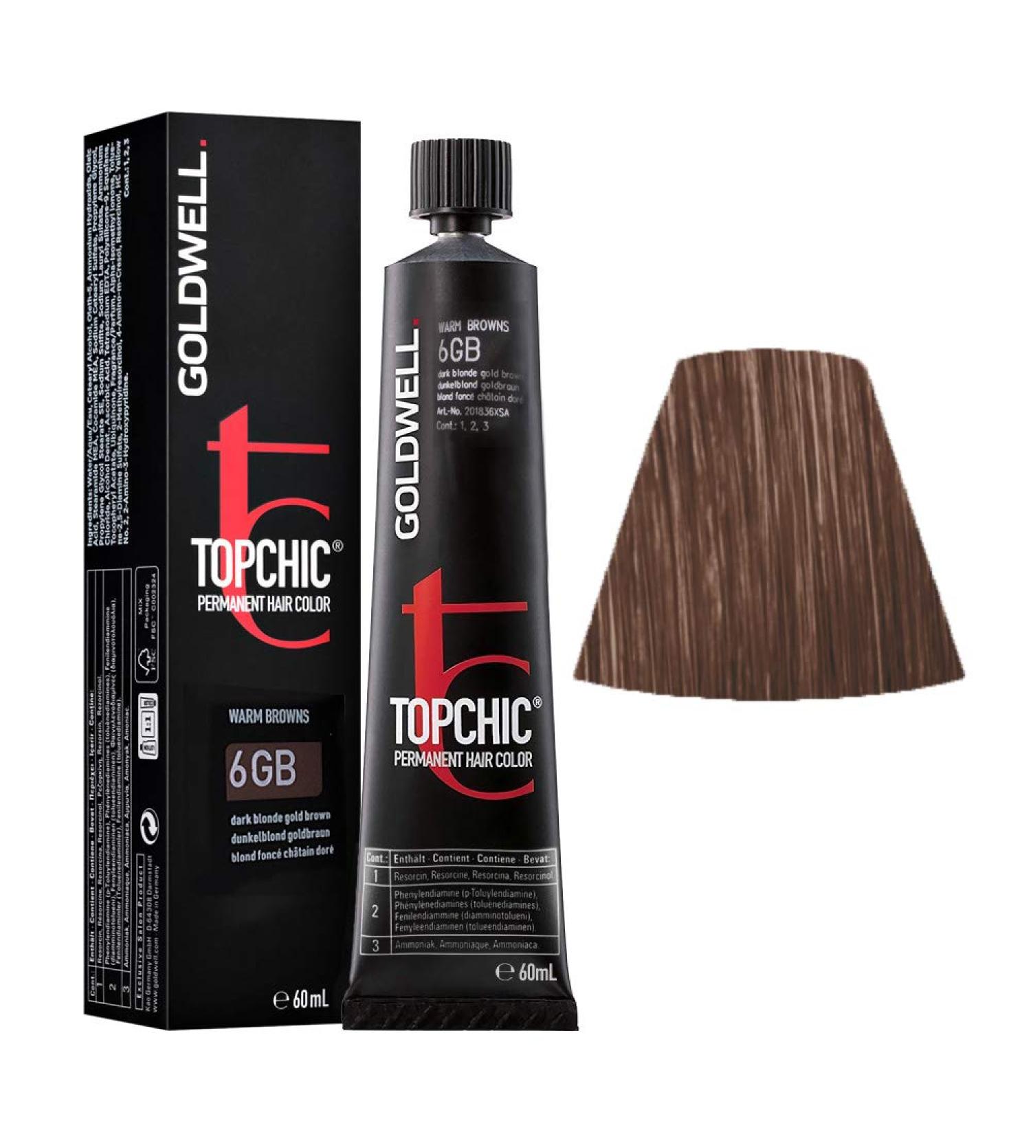 Goldwell Topchic hair color dark blonde golden brown 6GB 1 pack (1 x 60 ml) dark blonde golden brown 60 ml (1 pack)