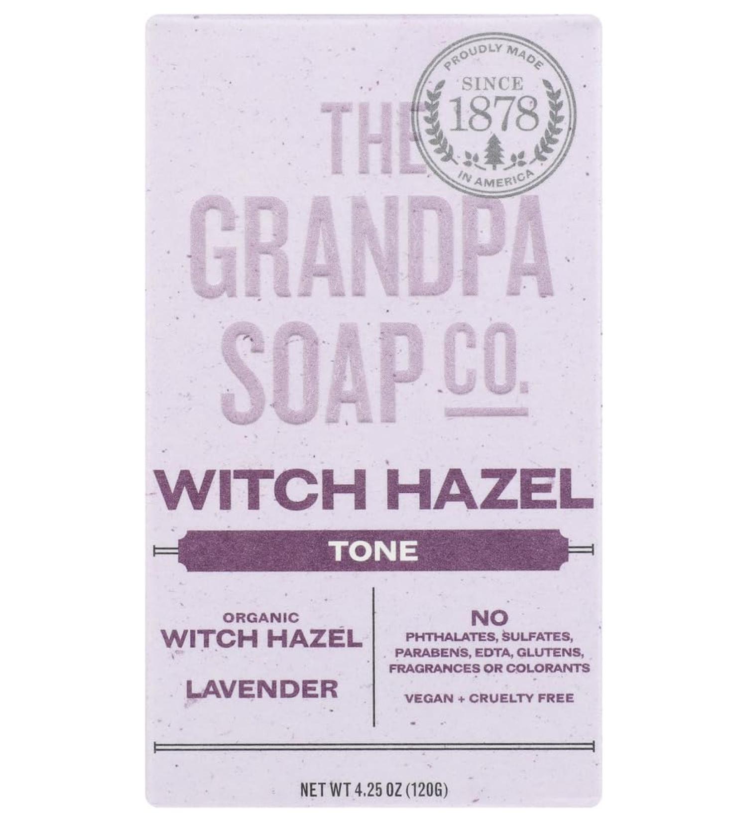 Grandpa Soap Co. Witch-Hazel Bar Soap - 4.25 oz | Natural Skin Care for All | International Shipping - Buy Online on GoSupps.com
