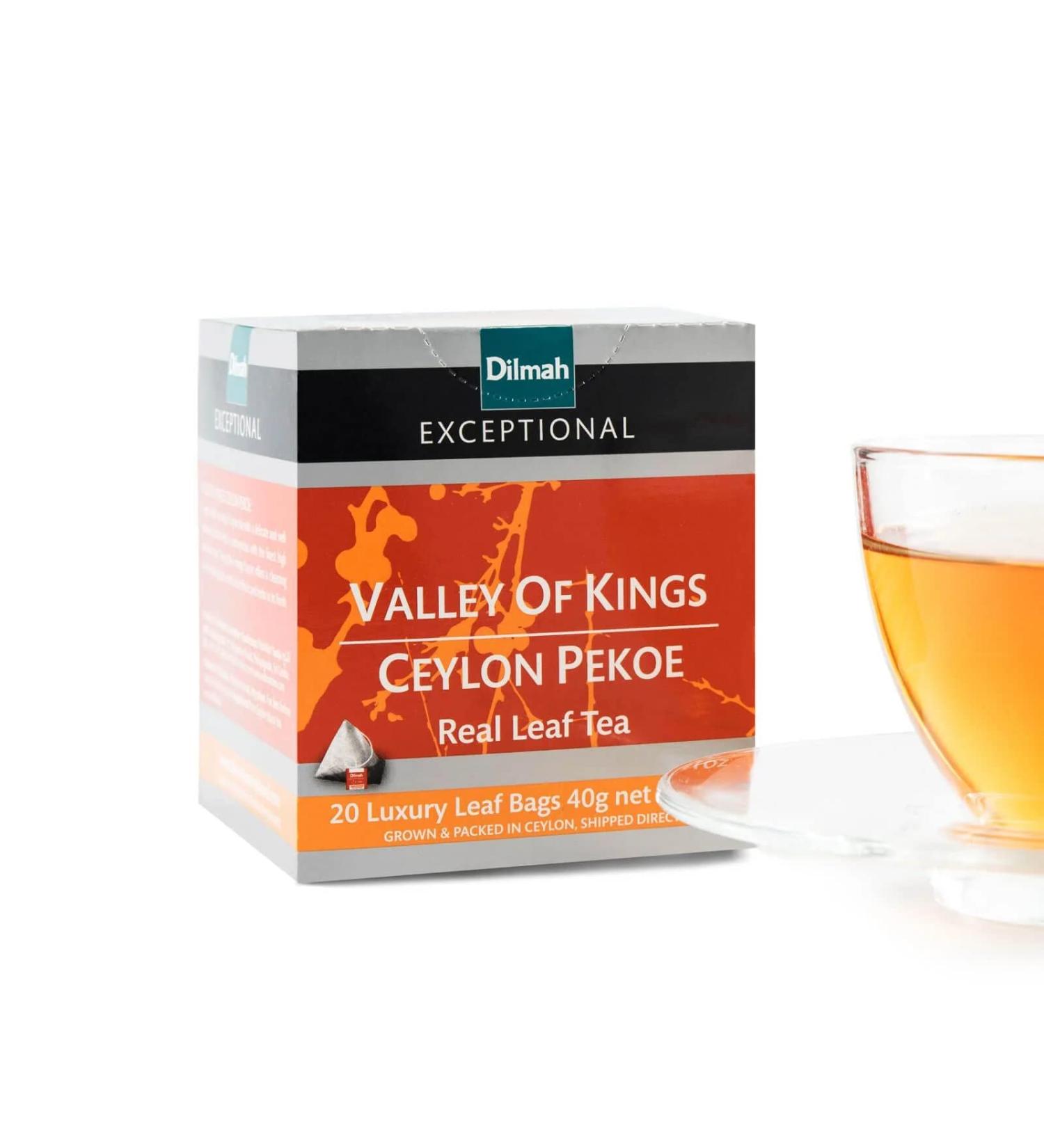 Dilmah Exceptional Valley of Kings Ceylon Black Tea-20 Luxury Leaf Tea Bags - Buy Online on GoSupps.com