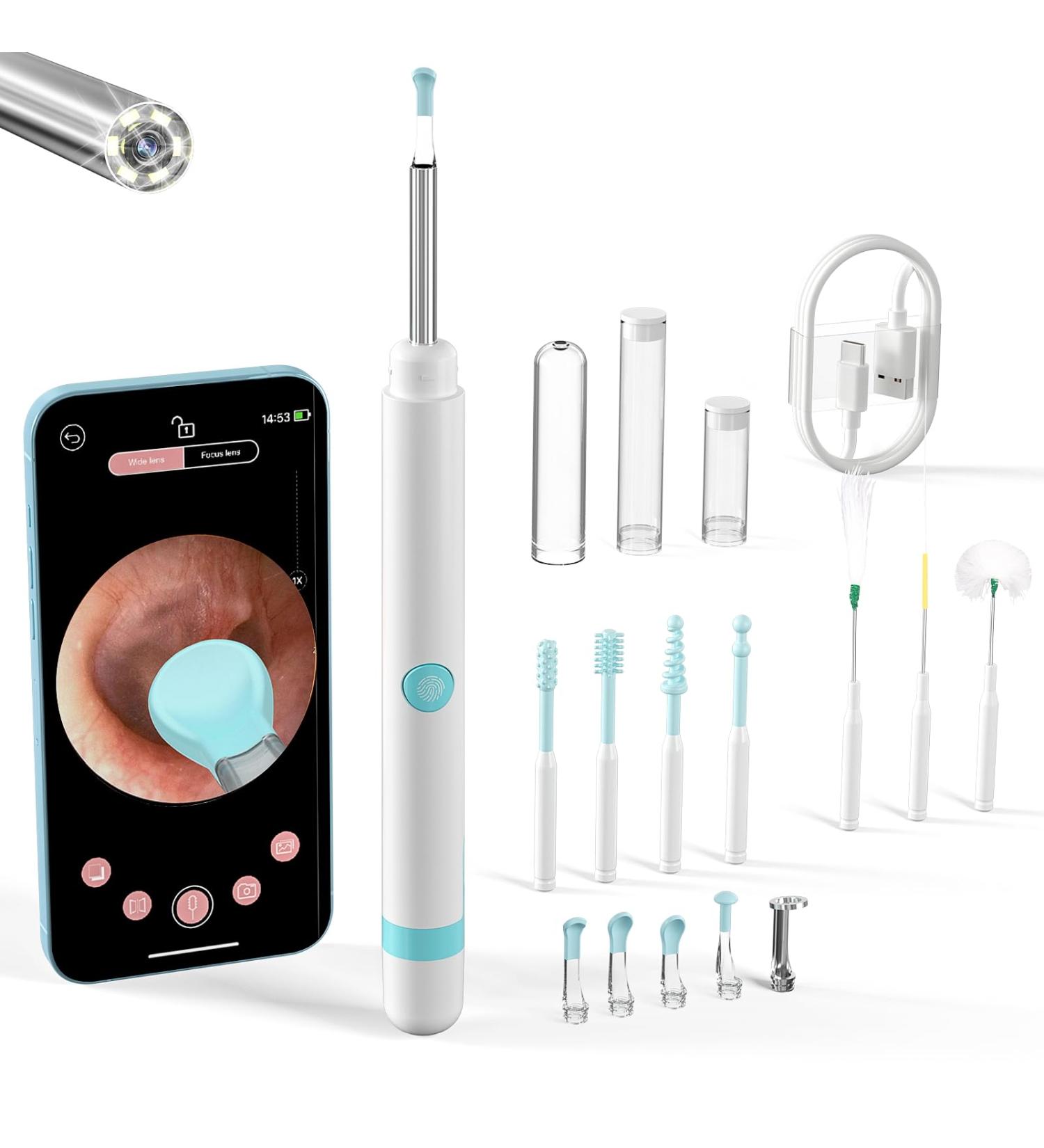 2024 Premium Ear Wax Removal Tool with Camera & Light | 1080P Ear Cleaning Kit for iOS & Android with Massage Function - Buy Online on GoSupps.com