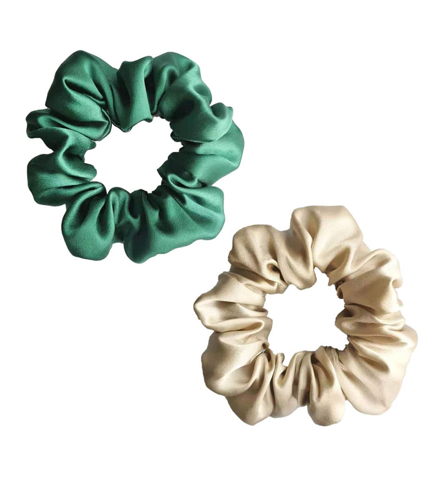 100% Pure 19 Momme Mulberry Silk Scrunchies Soft Sleeping Hair Ties Hair frindly Silk Brocade Ponytail Holders for Women and Girls - Buy Online on GoSupps.com