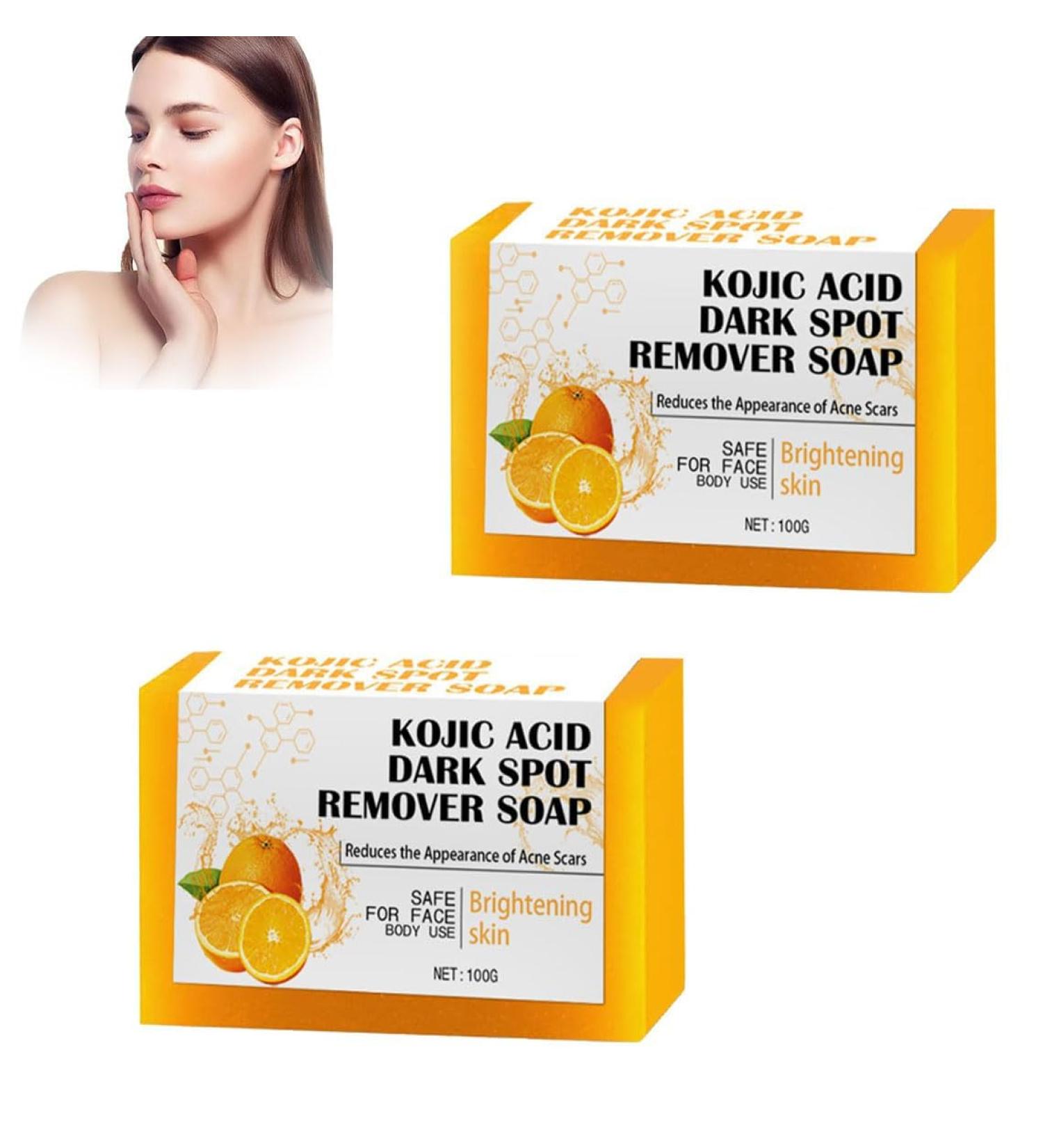 2PC Kojic Acid Soap Set - Lemon Turmeric Facial & Body Wash for Brightening & Cleansing - Buy Online on GoSupps.com