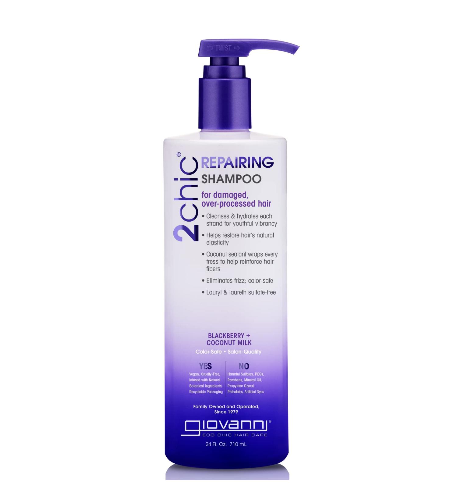 Giovanni 2chic Repairing Shampoo - Blackberry & Coconut Milk for Damaged Hair (24 fl oz) - Buy Online on GoSupps.com