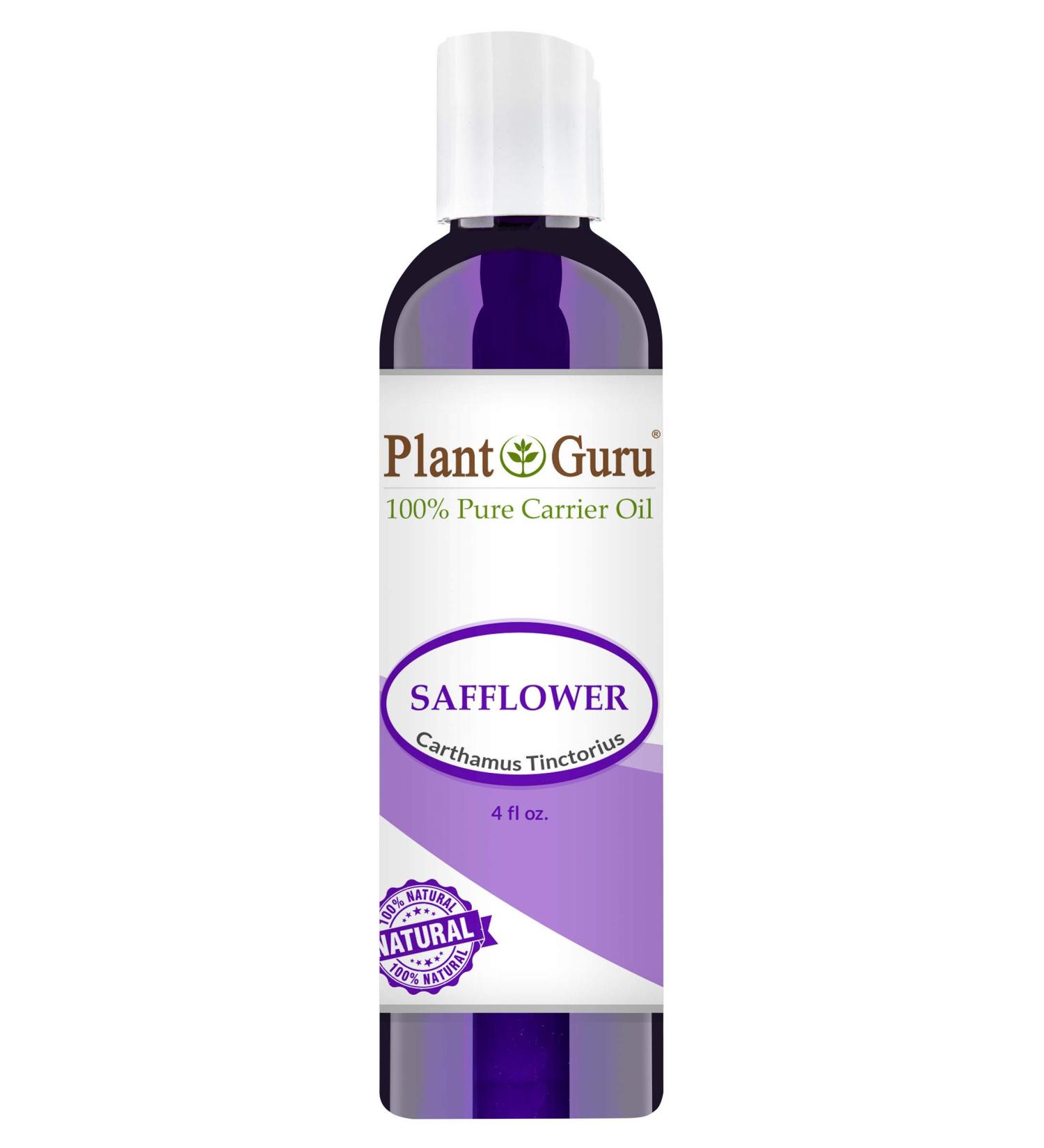 Safflower Oil 4 oz Cold Pressed 100% Pure Natural Carrier - Skin Body And Face. Great For Moisturizing Creams Lotions Scalp Treatments and Lip Balms