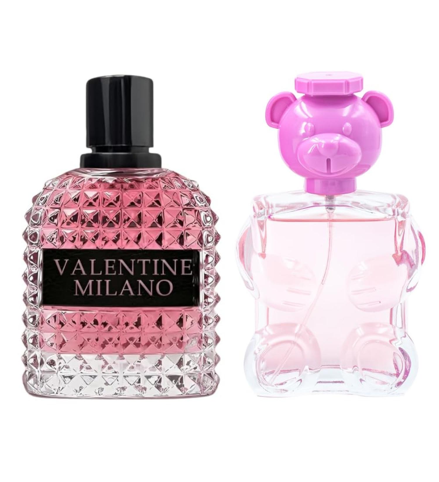 Valentine Milano (EDP) & Must Be Pink Bear Perfume for Women (EDT) - 3.4oz/100ml Long Lasting Scents Women's Parfum Fragrance for Women (Pack of 2) - Buy Online on GoSupps.com