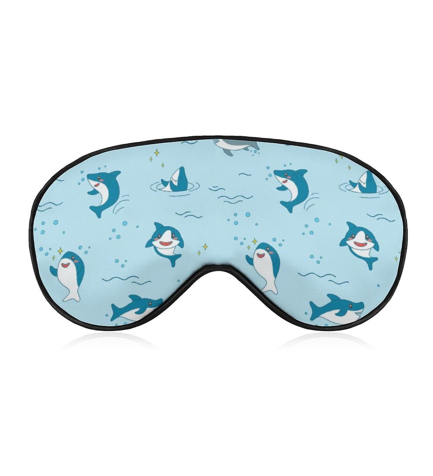 Happy Sharks in Sea Sleep Mask - Adjustable Eye Cover for Sleeping, Blocking Light - Men and Women, Travel and Nap - Buy Online on GoSupps.com