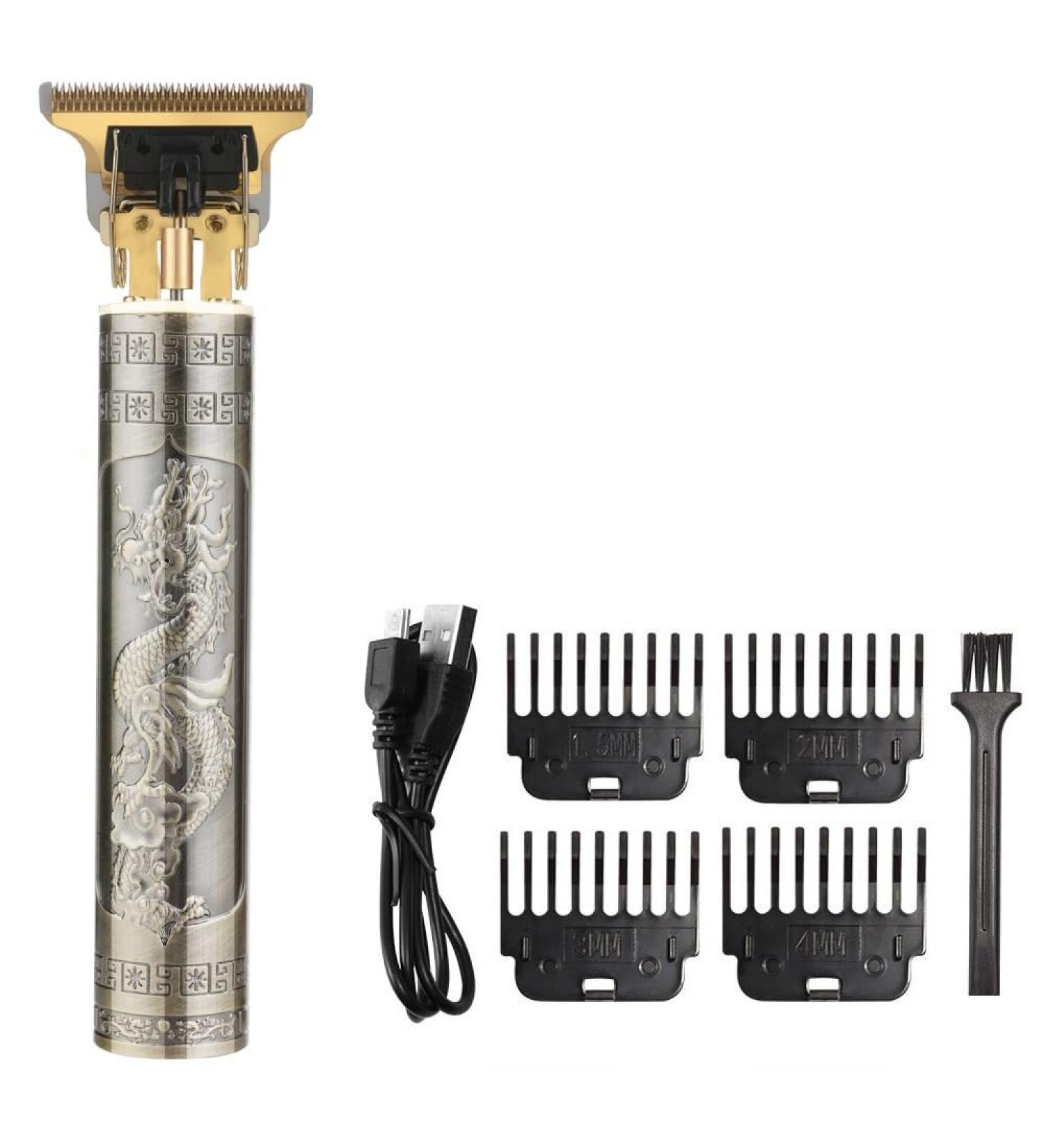 Buy Rechargeable T9 Bald Hair Clipper for Men - Electric Push Shaver & Barber Clipper (Bronze Dragon) - International Shipping Available - Buy Online on GoSupps.com