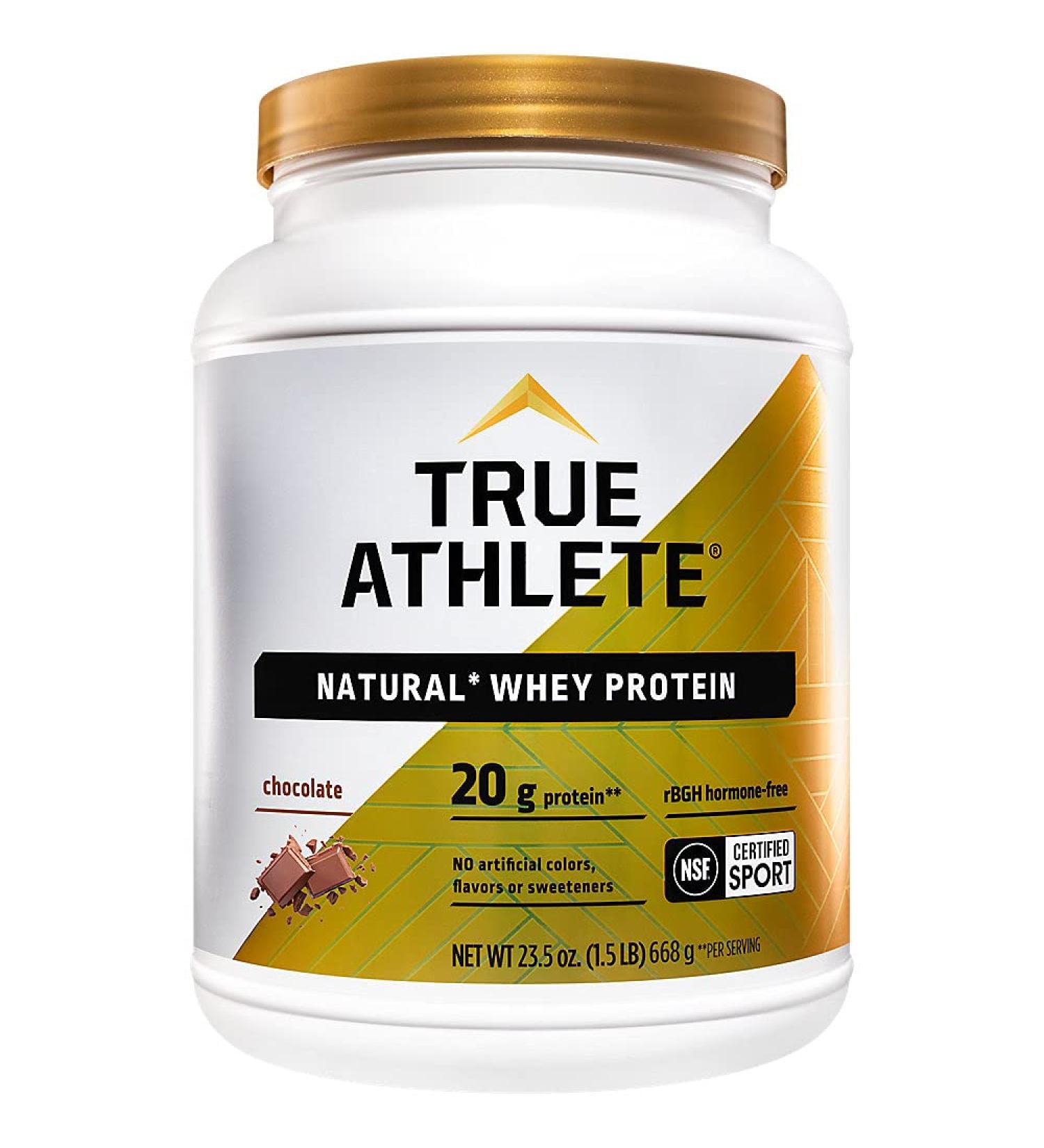 True Athlete Natural Whey Protein - Chocolate - 20g Protein Probiotics for Digestion 1.5 lb Powder for Muscle Recovery & Performance - International Shipping Available - Buy Online on GoSupps.com