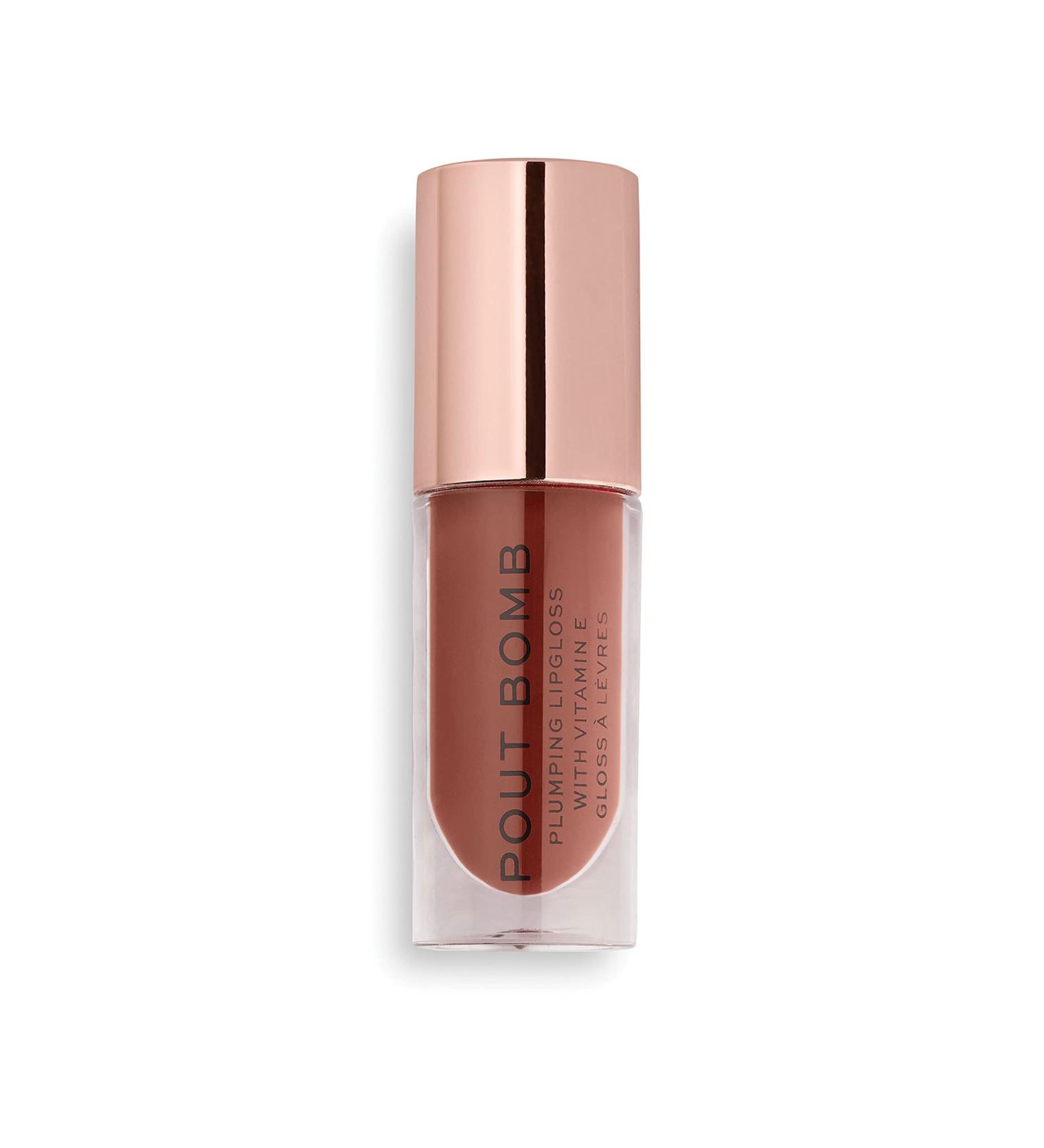 Makeup Revolution Pout Bomb Plumping Gloss - Lip Plumper with Vitamin E - Cookie 4.6ml - Buy Online on GoSupps.com