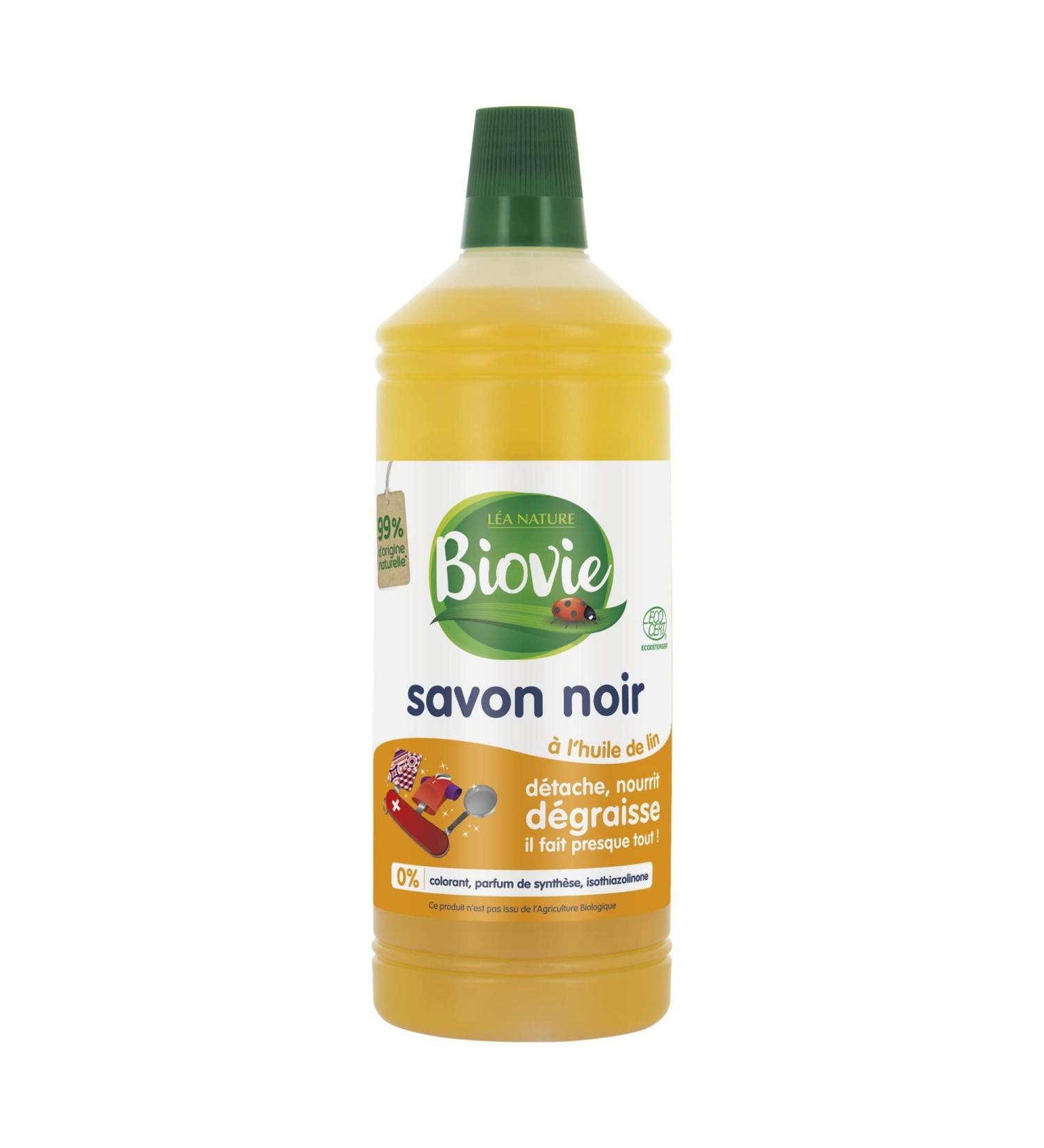 Biovie - Liquid black soap with linseed oil 1l - Buy Online on GoSupps.com