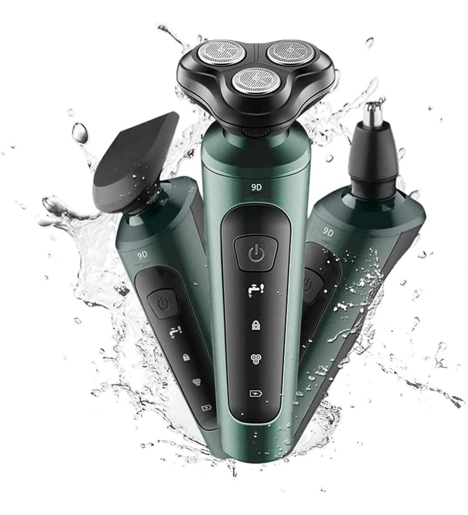 Buy Waterproof 4-in-1 Electric Shavers for Men - Cordless Travel Razor with Nose Trimmer & Face Brush - Buy Online on GoSupps.com