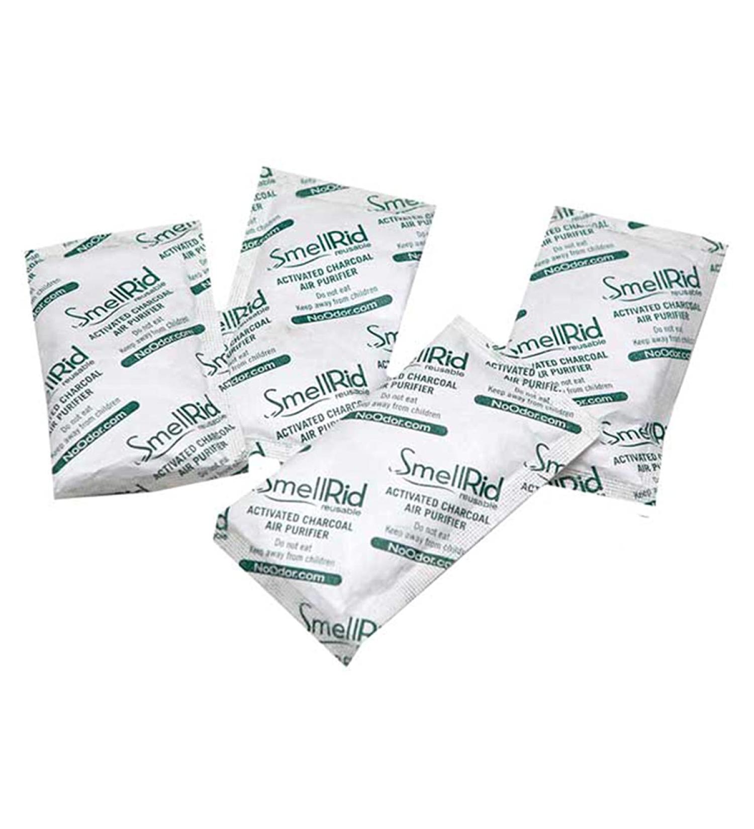 SMELLRID Reusable Activated Charcoal Odor Absorber That Works 10 Pack - Medium 50 g (3.2" x 5) Pack Treats 25 Sq. Ft. - Premium Natural Deodorizer for Purse  Helmet  Gloves  Pets  Safe & More - Buy Online on GoSupps.com
