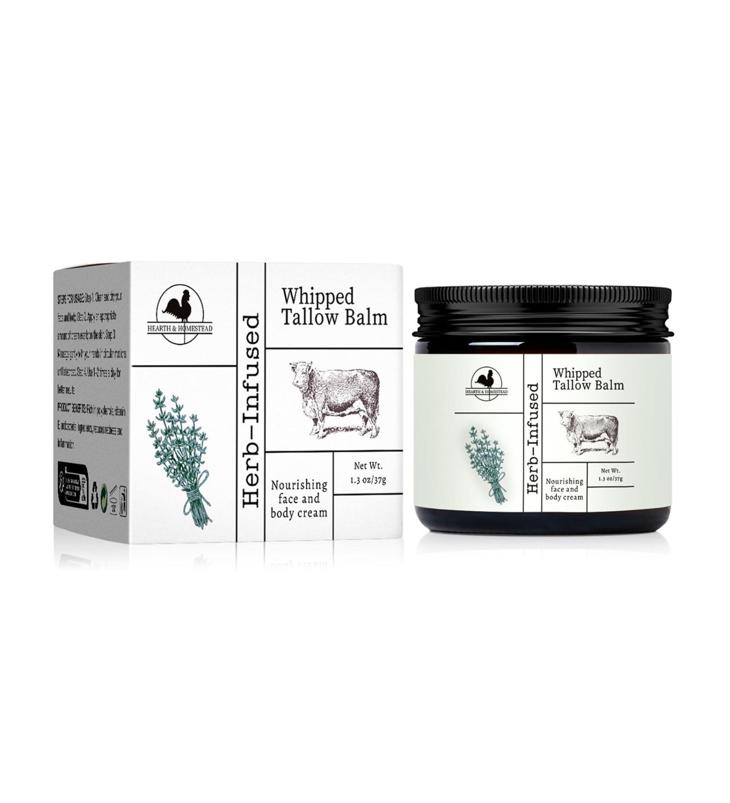 Handmade Whipped Tallow Balm - Whipped Moisturizer for Face & Body - All-Natural Skin Care for Soft Hydrated Skin Organic Body Butter with Infused Olive Oil for Eczema Rosacea Baby - 1.3 oz - Buy Online on GoSupps.com