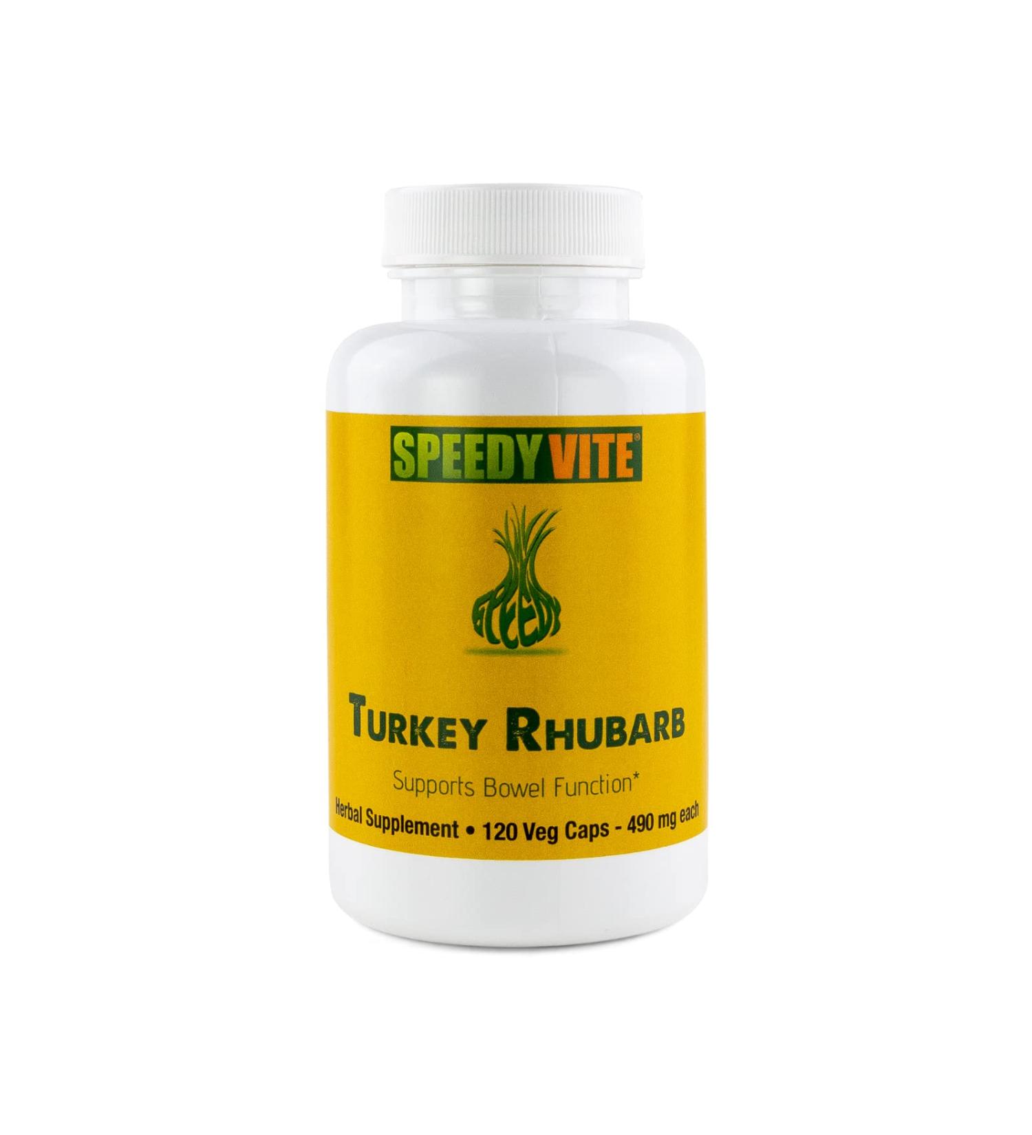 SpeedyVite Turkey Rhubarb - Advanced Colon Detox & Bowel Support Formula with Cascara Senna & Aloe Vera | 120 Veg Caps - Buy Online on GoSupps.com