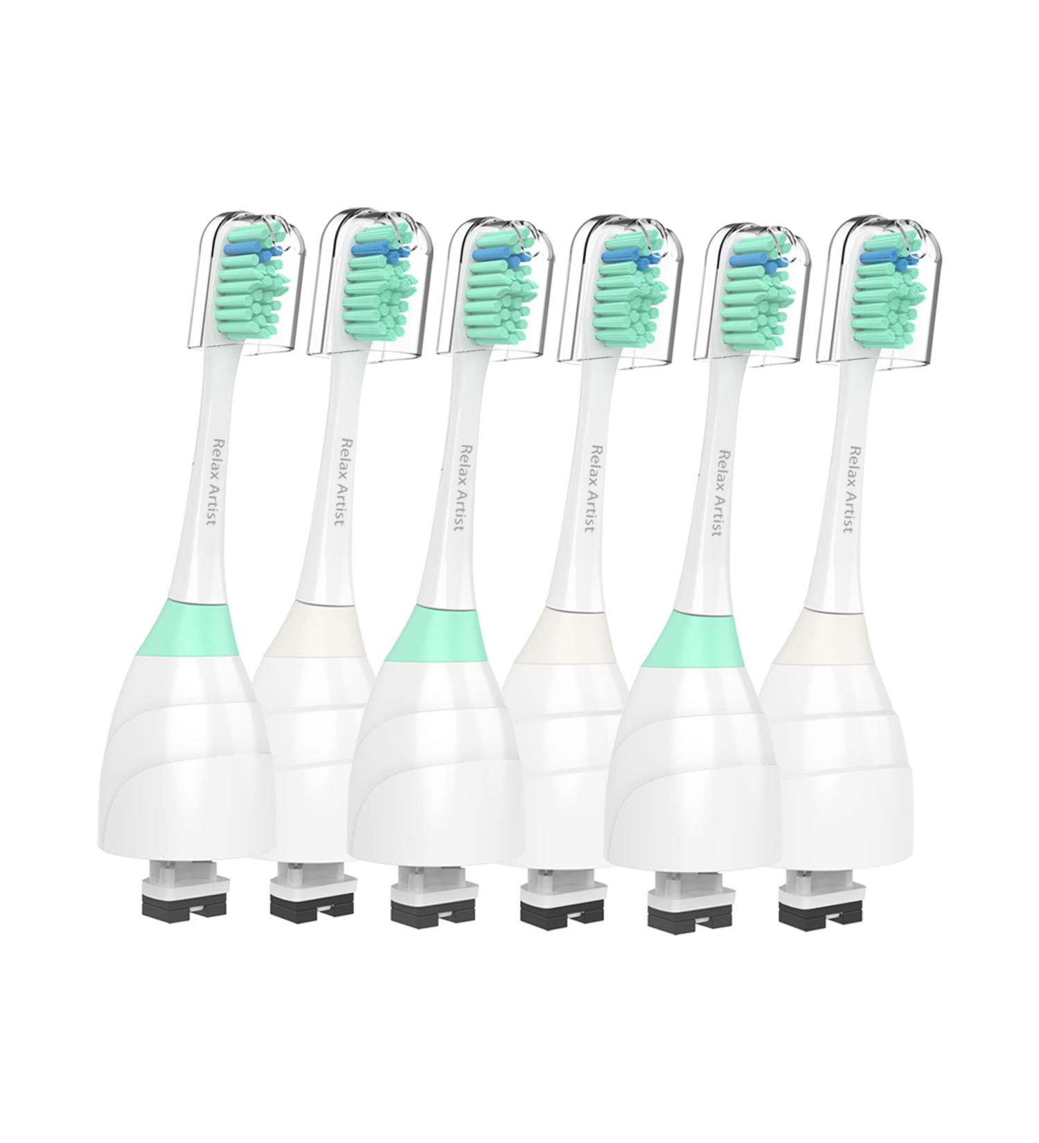 Relax Artist Replacment Brush Heads Compatible with Philips Sonicare E-Series Essence Xtreme Elite Advance and CleanCare Electric Toothbrush Toothbrush Replacment Heads Refills 6 Pack - Buy Online on GoSupps.com