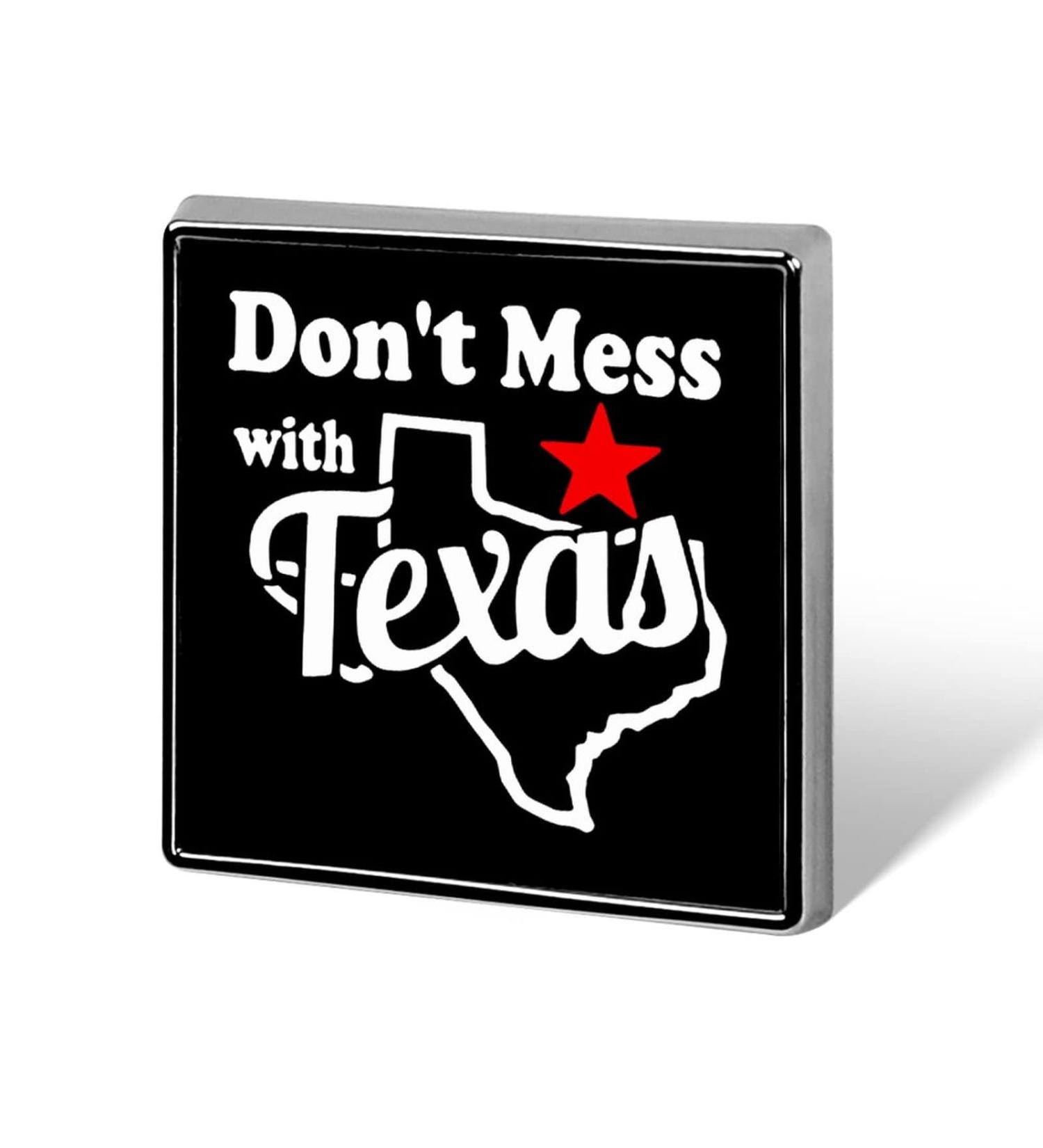 Don't Mess with Texas Square Brooch - Enamel Lapel Pin for Men and Women - Buy Online on GoSupps.com