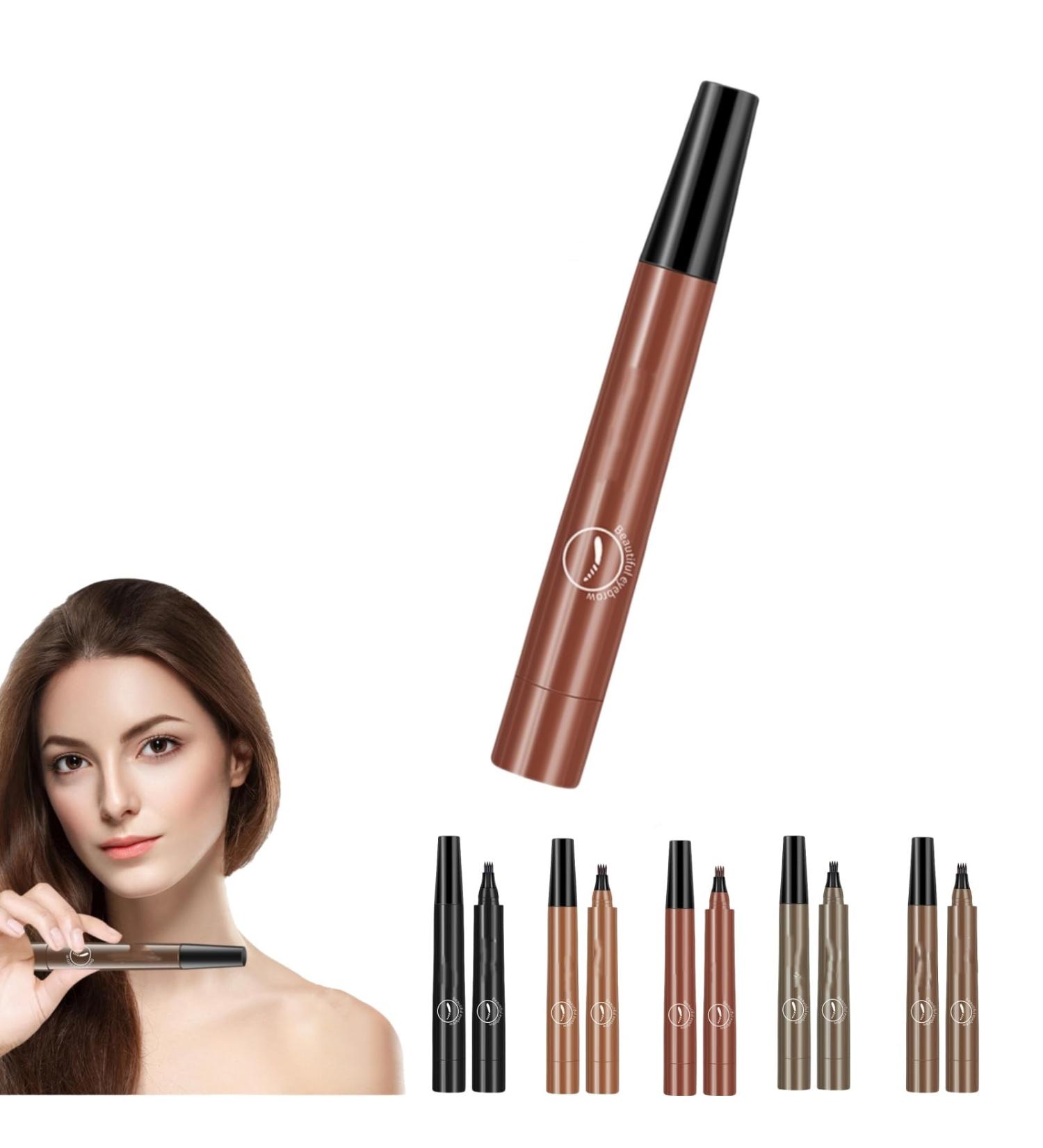 Cohbskj Glowly Secret Eyebrow Pen Unique Quad Eyebrow Pencil Quad Forked Liquid Eyebrow Pencil Long-Lasting Waterproof Microblading Eyebrow Pen (1PCS-A) - Buy Online on GoSupps.com