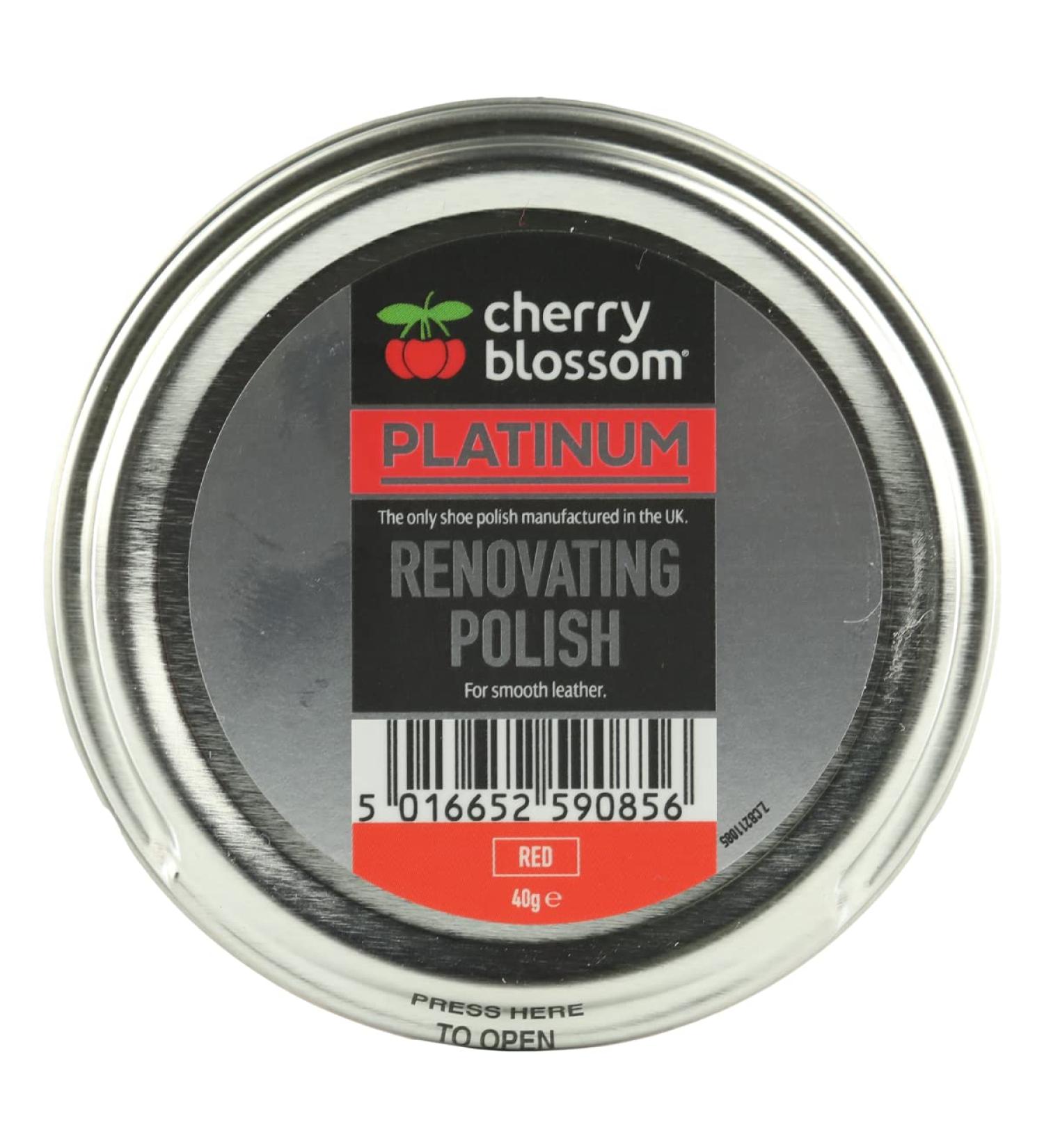 Cherry Blossom Footwear Renovating Polish Shoe Red 40g