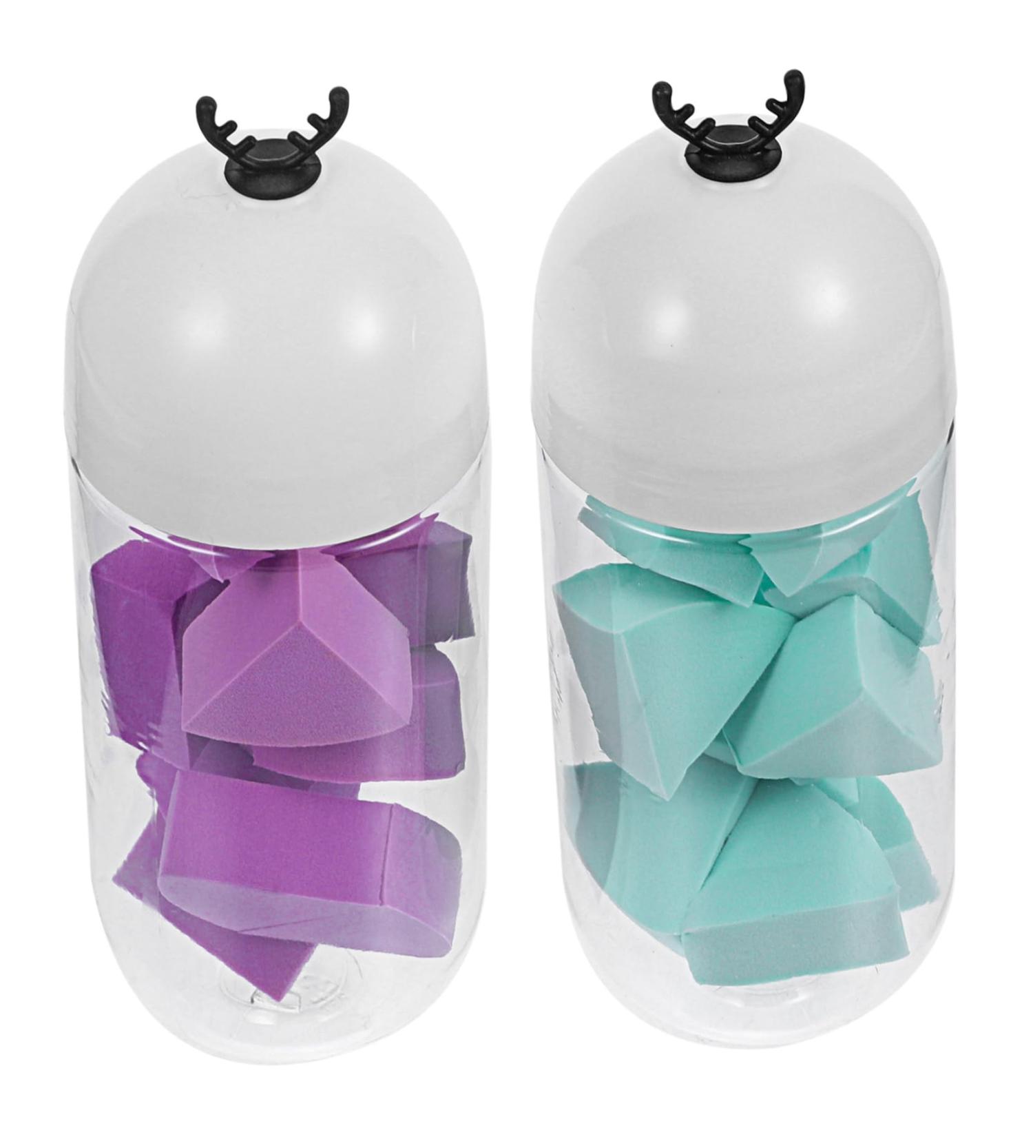 Ipetboom 2 Capsule Bottle Beauty Egg - Premium Loose Powder Puff for Flawless Makeup | Wet & Dry Use Cushion Puff | Hydrophilic Polyurethane Foundation Applicator - Buy Online on GoSupps.com