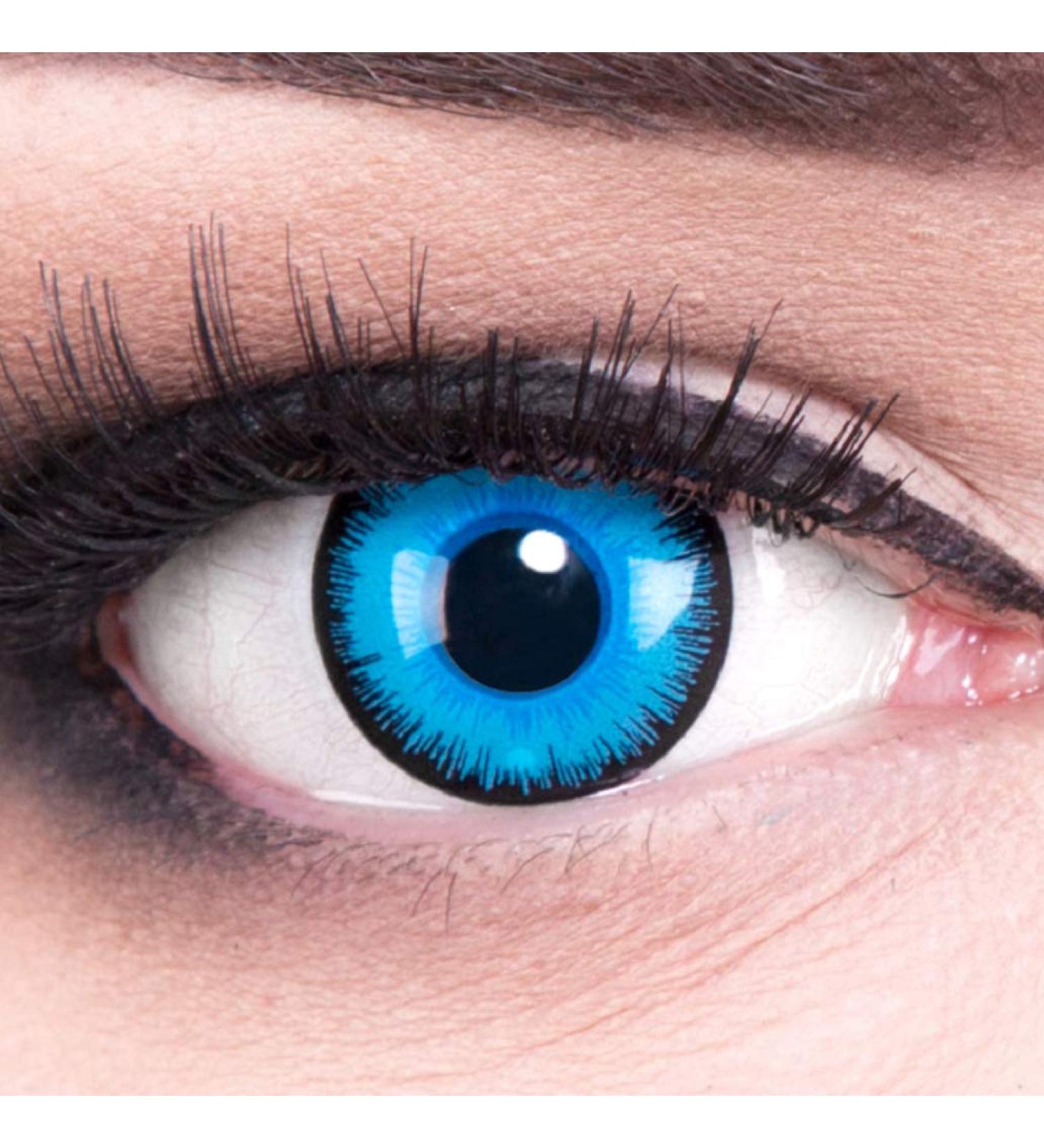 Funnylens Blue Black Crazy Fun Contact Lenses - Perfect for Halloween & Carnival | Free Lens Containers Included! - Buy Online on GoSupps.com