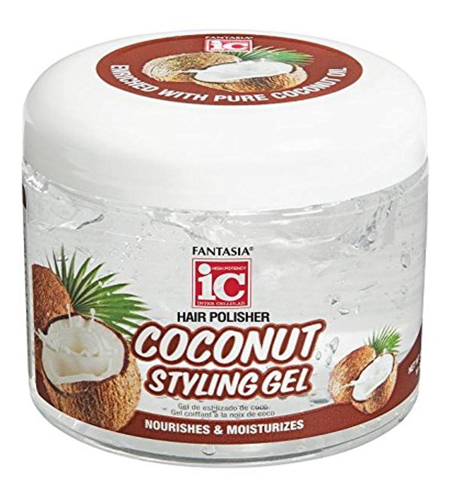 Fantasia Gel Coconut Styling Gel  16 Ounce (IC3310) Coconut 16 Fl Oz (Pack of 1)