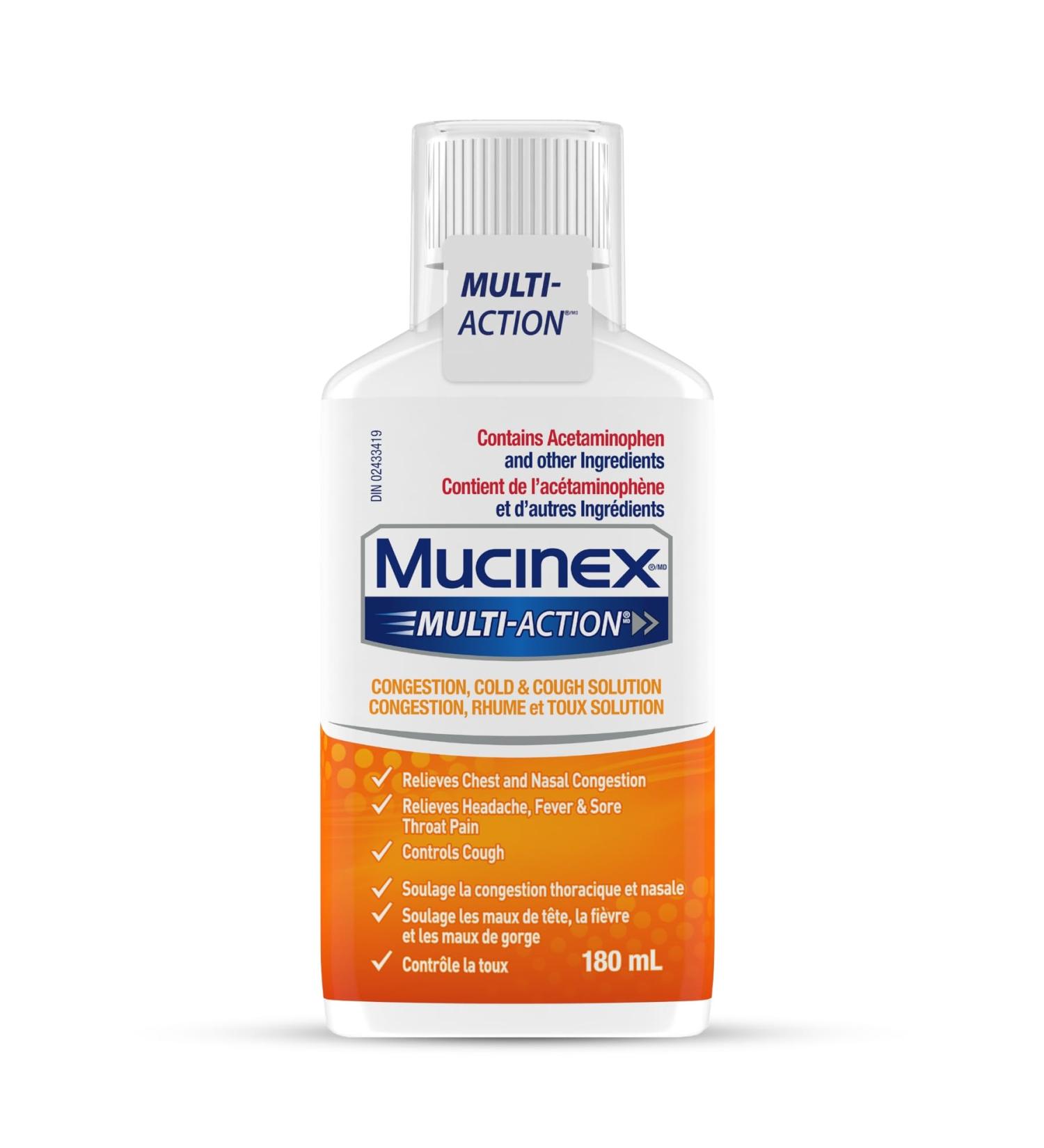 Mucinex Multi Action Liquid - Congestion Cold & Cough Solution - Buy Online on GoSupps.com