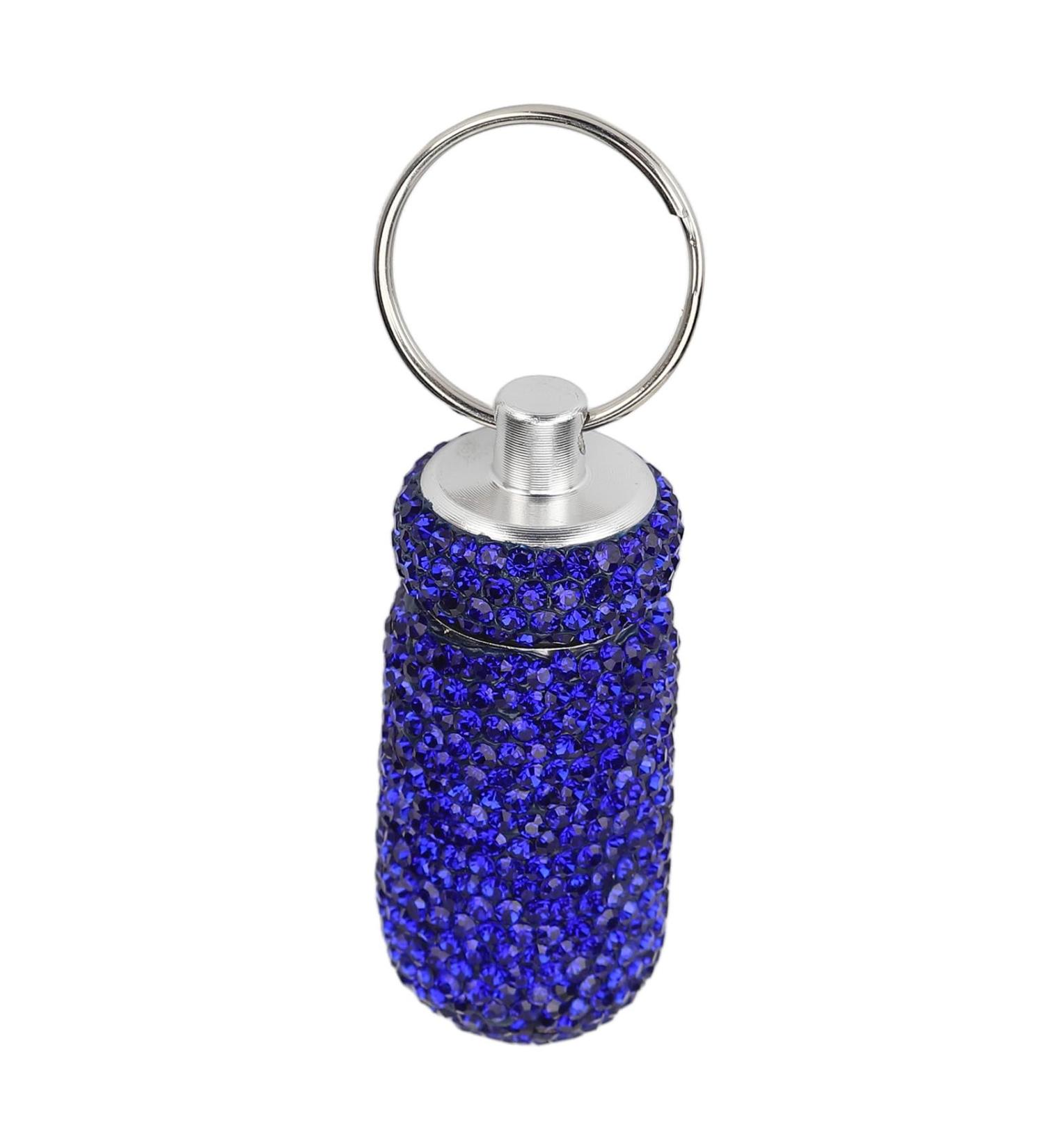 Portable Keychain Medicine Case | Waterproof Rhinestone Mini Pill Organizer for Travel - Buy Online on GoSupps.com