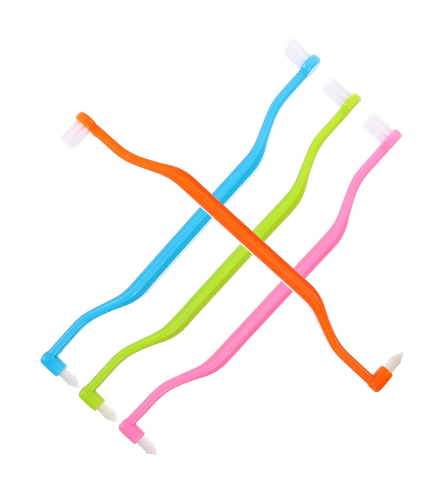 Hapinary Double-Headed Toothbrush Set - Ergonomic Travel Toothbrushes | 4 Pieces of Conical Plastic Oral Care - Buy Online on GoSupps.com