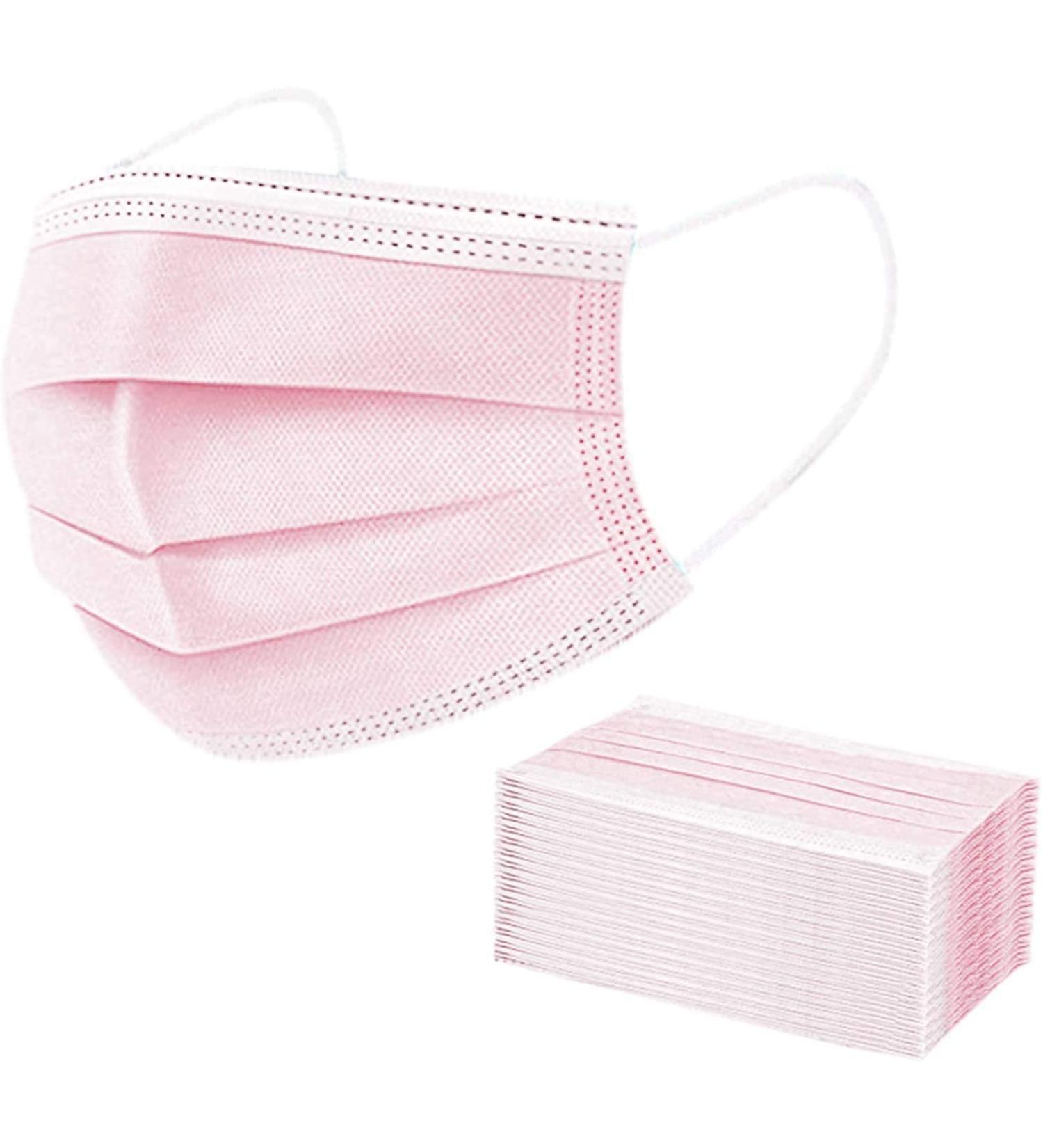 Icoolio Medical Disposable Mouth Protection Masks - 50 Pink Facial Masks for Enhanced Safety - Buy Online on GoSupps.com