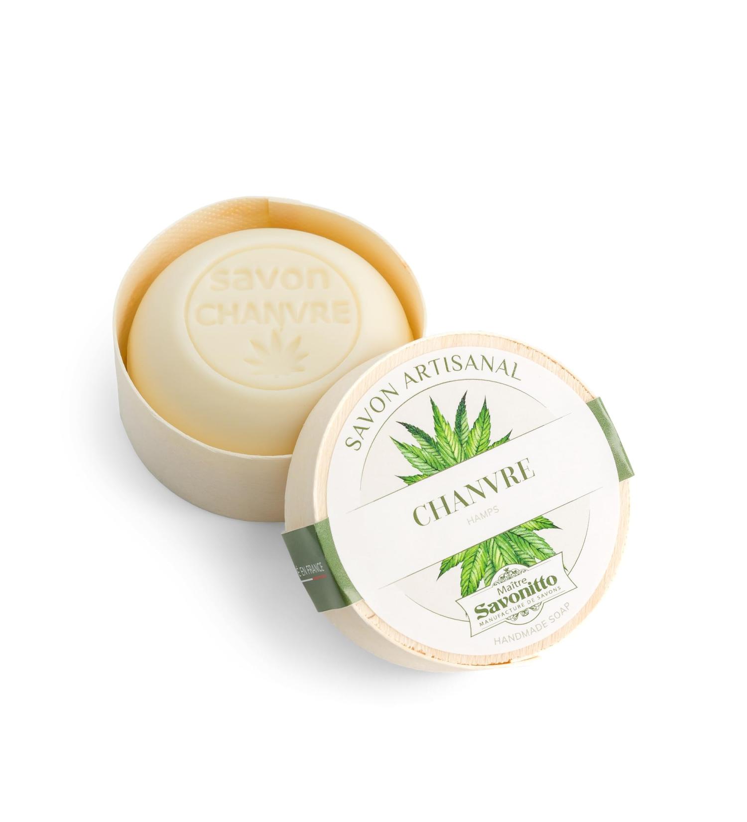 Hemp oil soap in a wooden box 100g