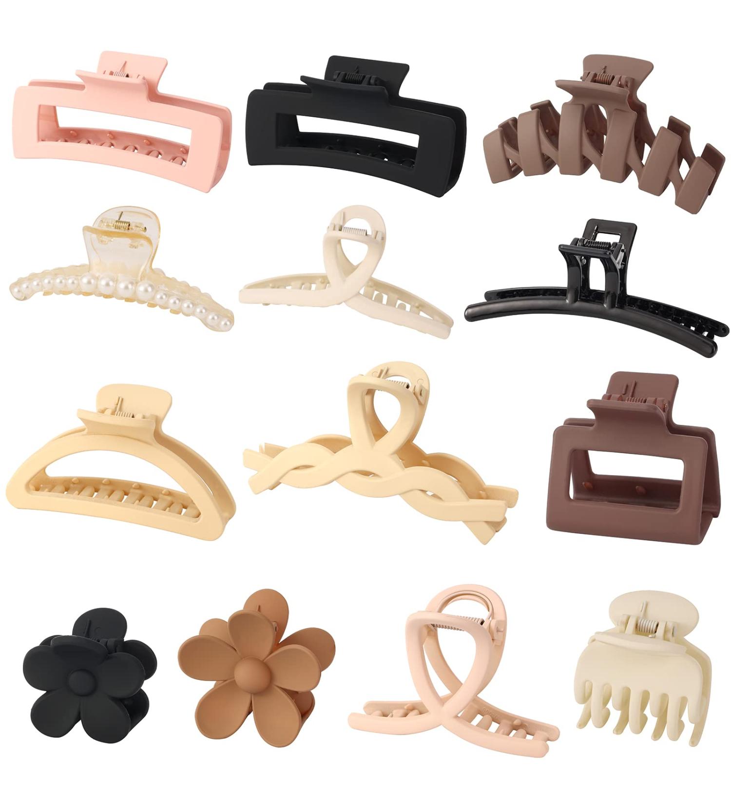 Drnytunk 13Pcs Pearl Hair Claw Clips Set for Women and Girls - Strong Hold, Non-slip Hair Accessories - Perfect Birthday or Business Gift - Buy Online on GoSupps.com