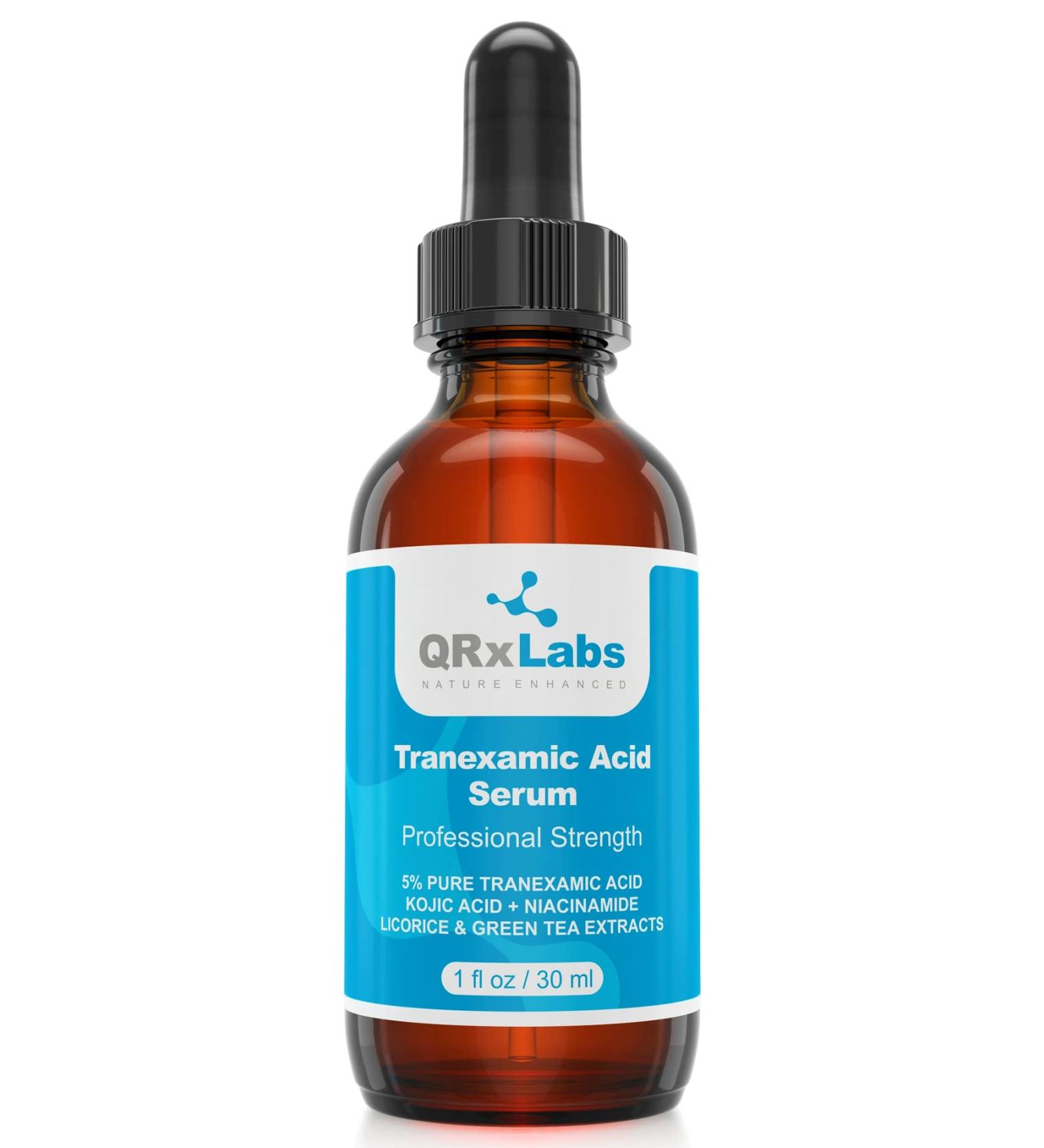 Tranexamic Acid Serum 5% with Kojic Acid, Niacinamide & Licorice Extract | Fades Dark Spots & Discoloration | 1 fl oz Glass Bottle - Buy Online on GoSupps.com
