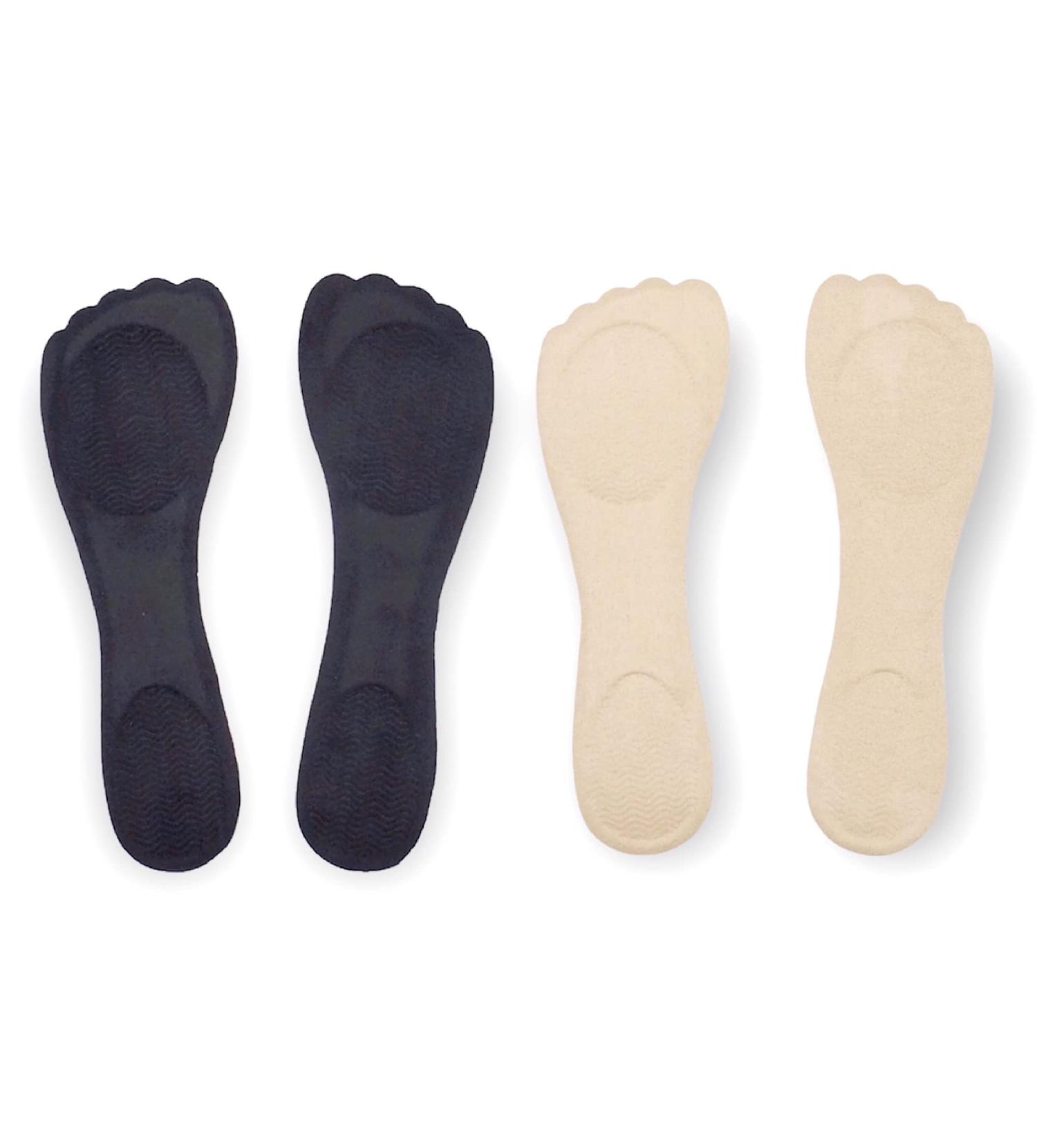 CB 2-Pairs Silicone Gel Slim Inserts for Blister Prevention & Heel Pain Relief - Nude & Black Slim Insoles (Set B) - Buy Online on GoSupps.com