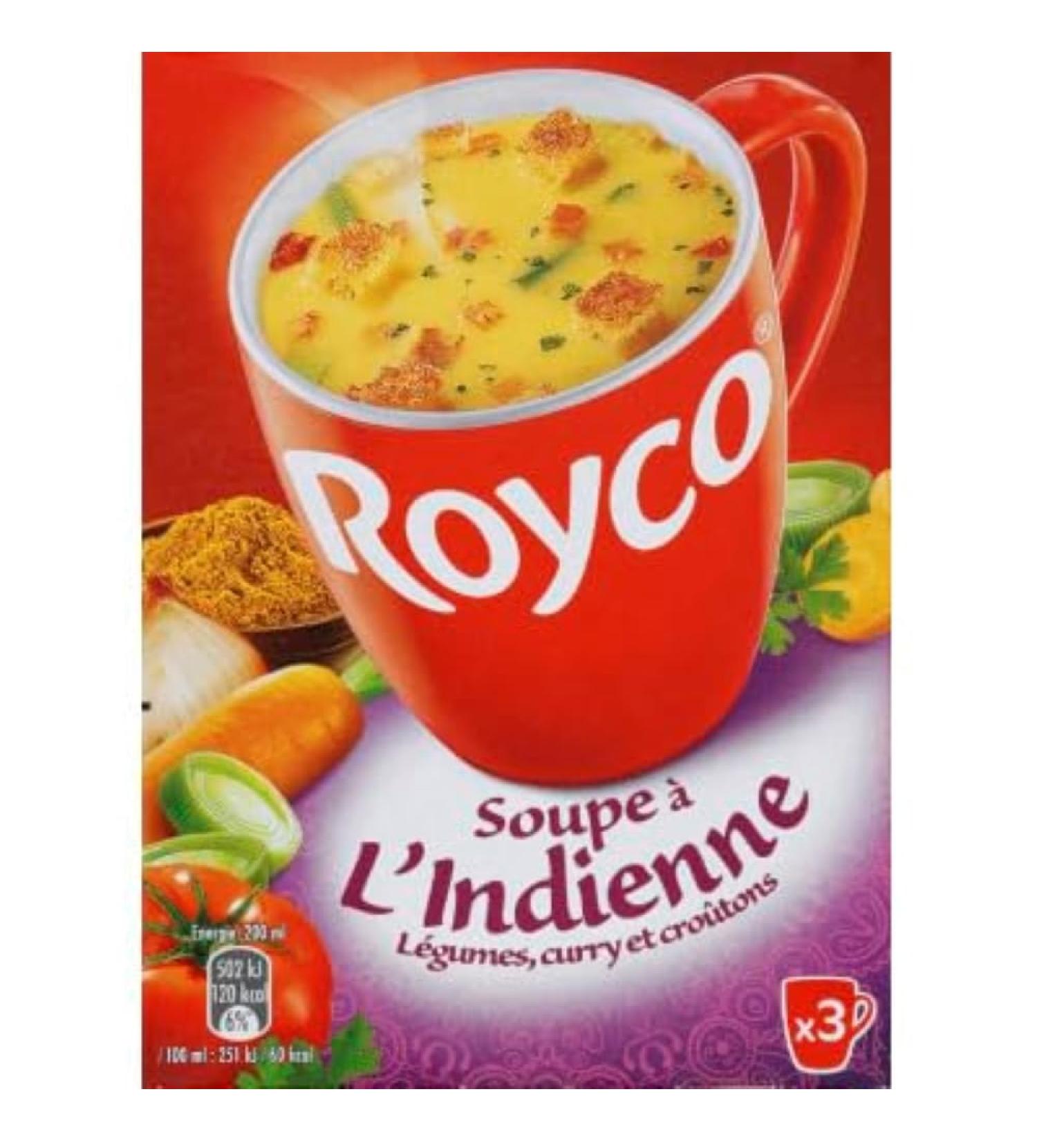 Royco Instant Indian Soup, Vegetables, Curry and Croutons - 3 sachets, 76g