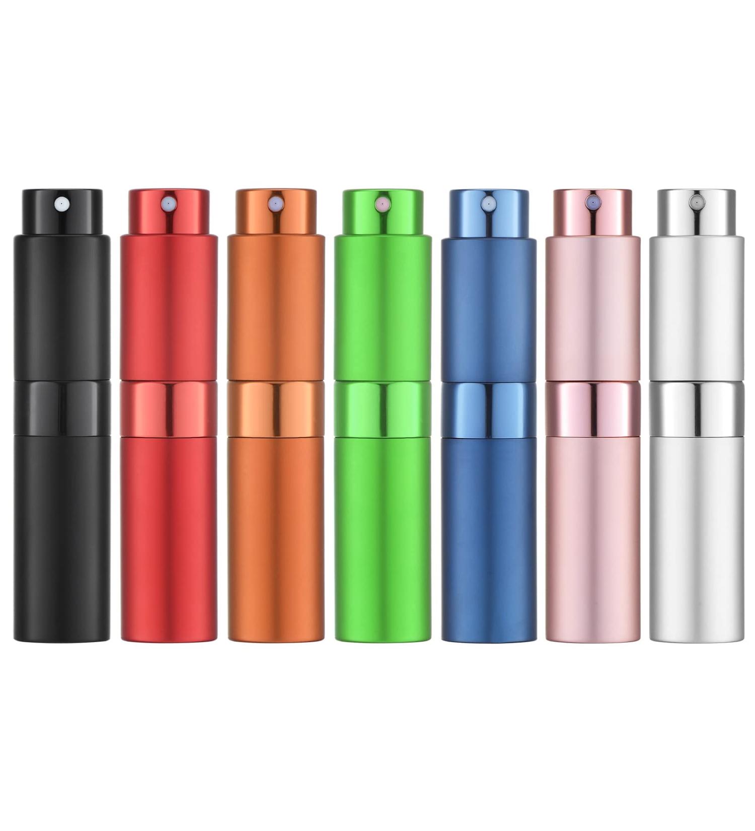 Toureal 8ml Perfume Atomiser for Travel (7 PCS) - Refillable Spray Bottles Aftershave Dispenser | Multicolor Set - Buy Online on GoSupps.com