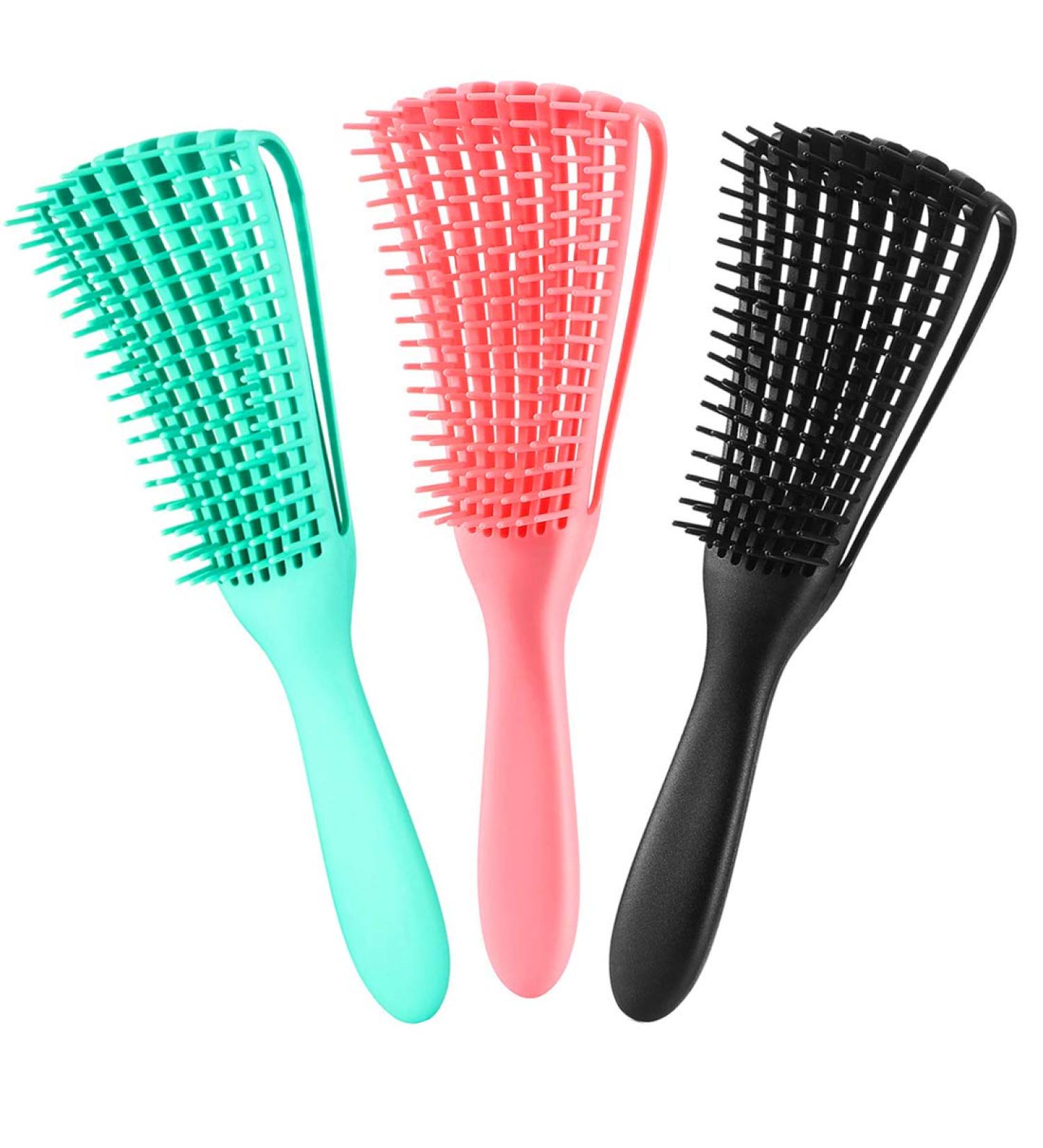 3 Pack Hair Detangler Brush for Afro Textured Hair | Detangling Brush for Natural Hair | Exfoliating Scalp Brush | 3 Count Set - Buy Online on GoSupps.com