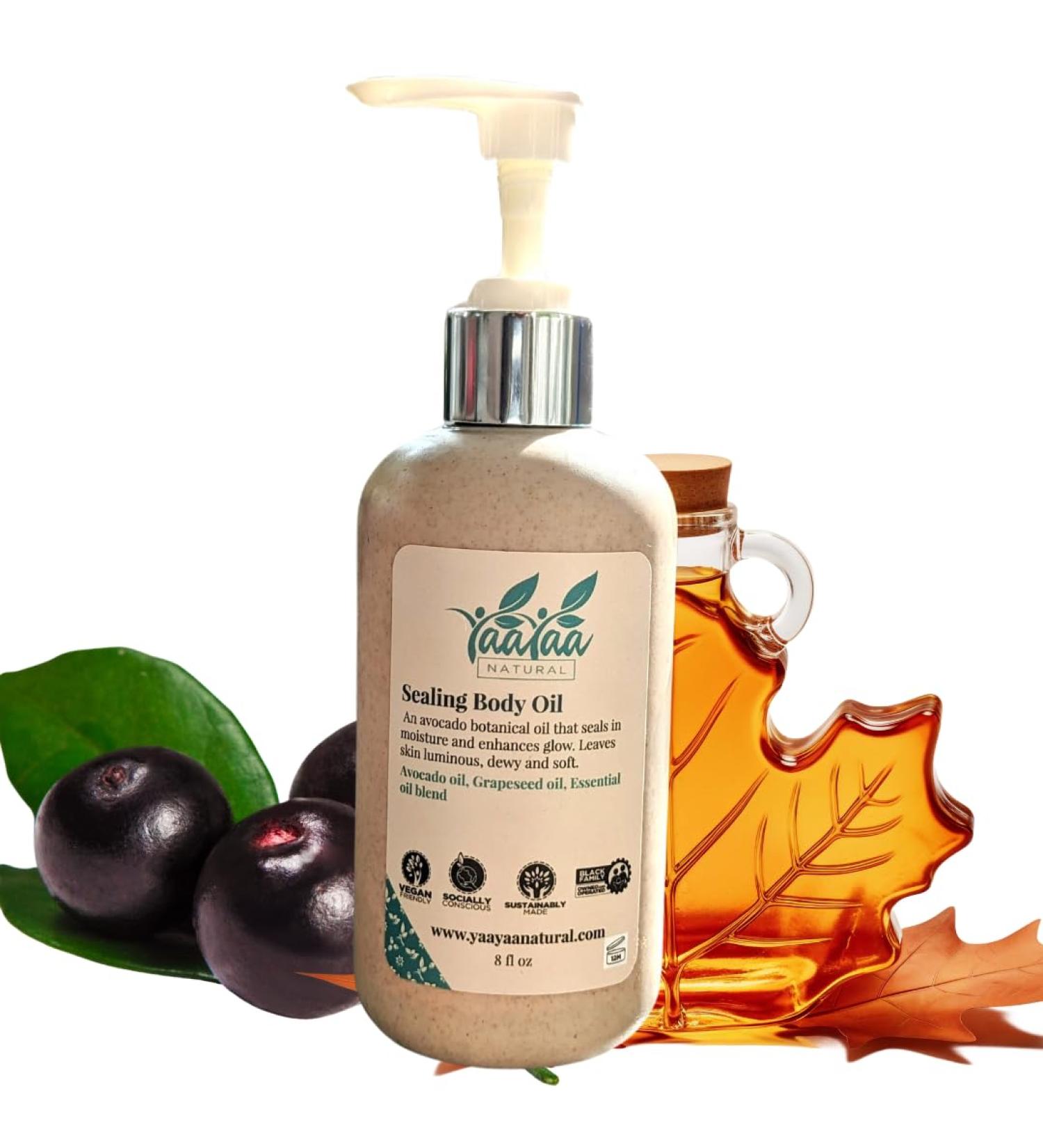YaaYaa Natural Berry Syrup Scent Sealing Body Oil 8 oz - After Shower Body Oil - Non Greasy - Deep Nourishing -Glow - Buy Online on GoSupps.com