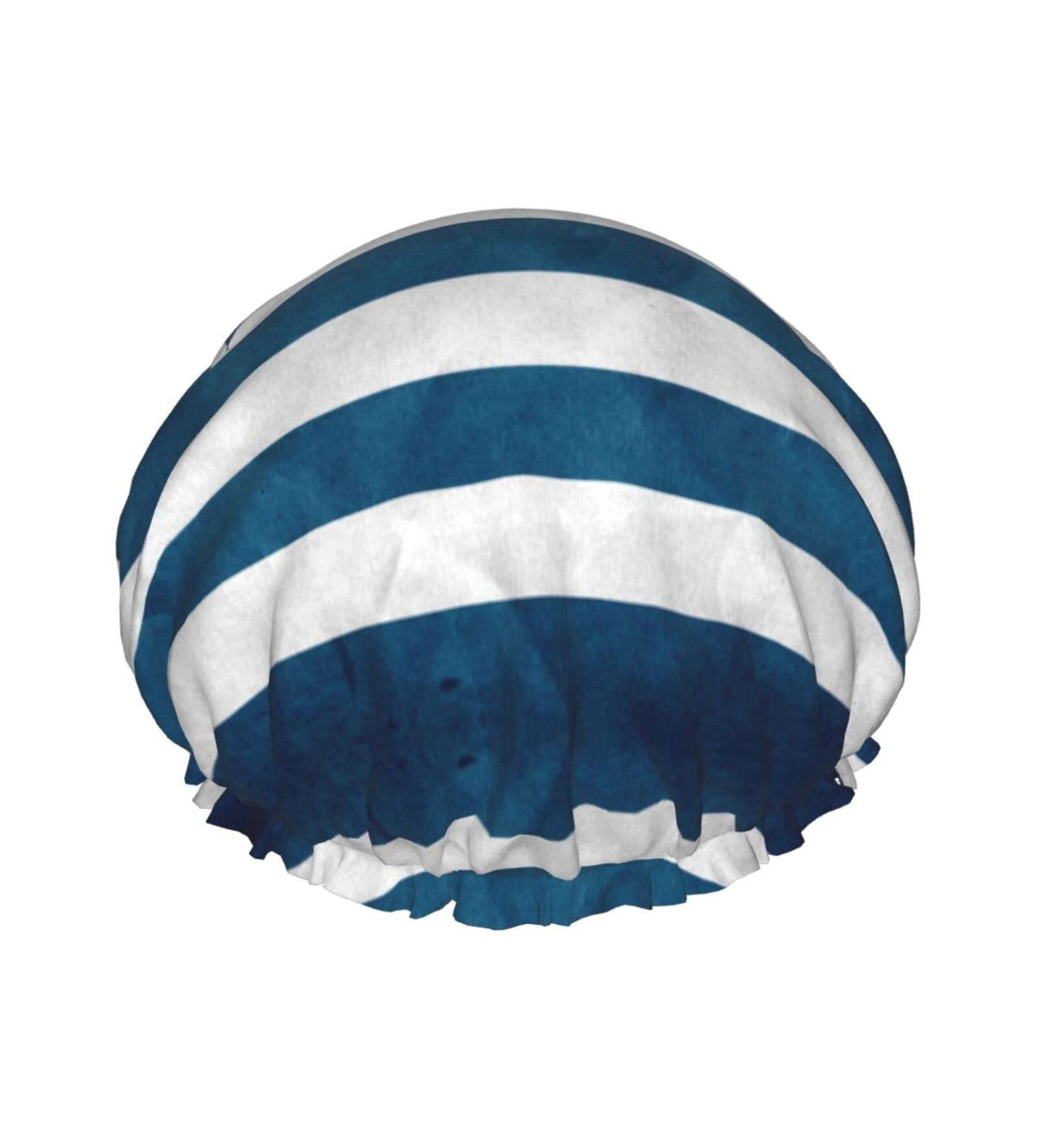 Greek Flag Printed Waterproof Shower Cap for Women - Fits All Head Sizes and Hair Textures - Buy Online on GoSupps.com