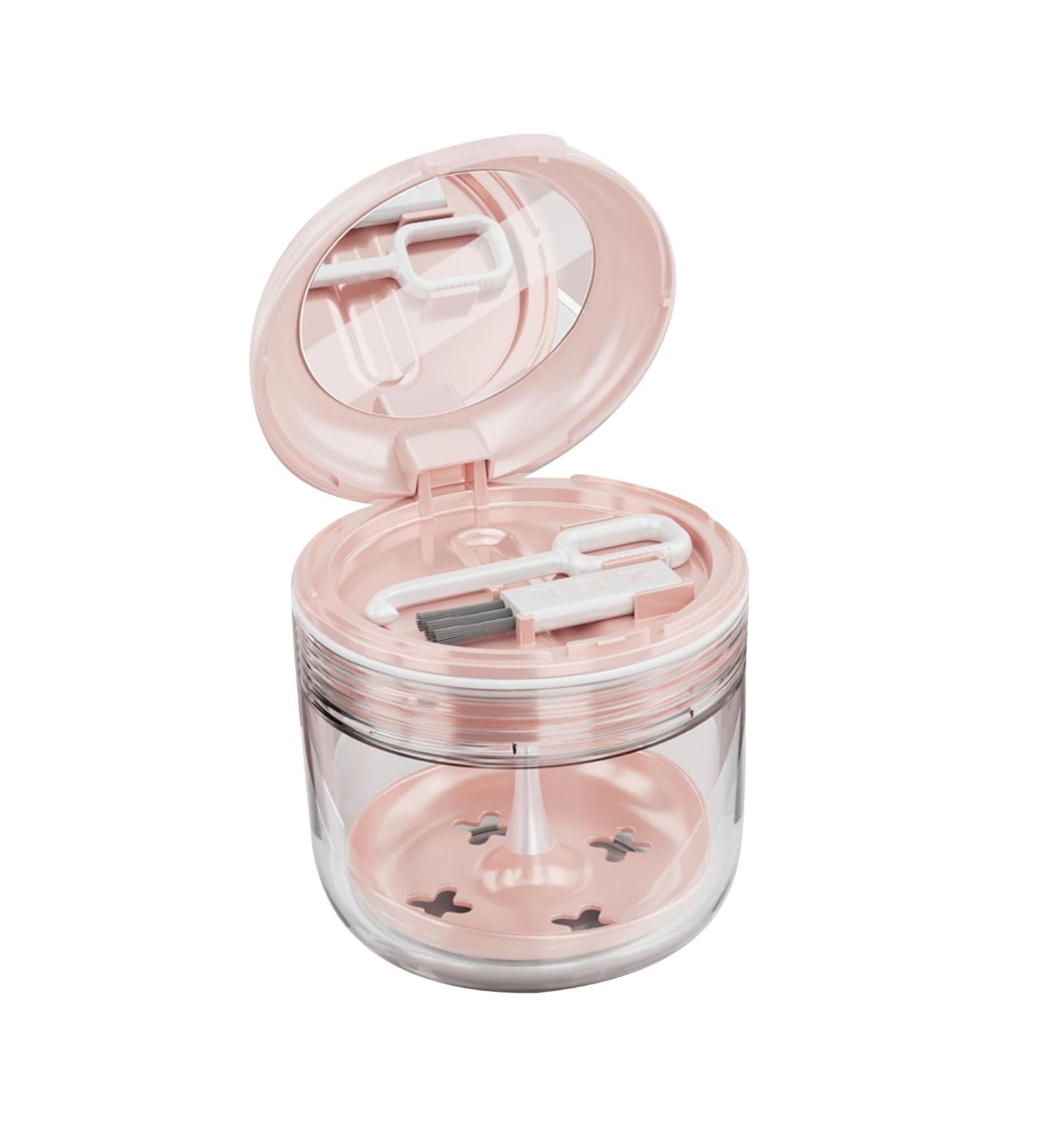 Buy Sureh Retainer Etui - Portable Prosthesis Bath Box with Brush & Mirror for Dentures Braces & Bridges - Red - Buy Online on GoSupps.com