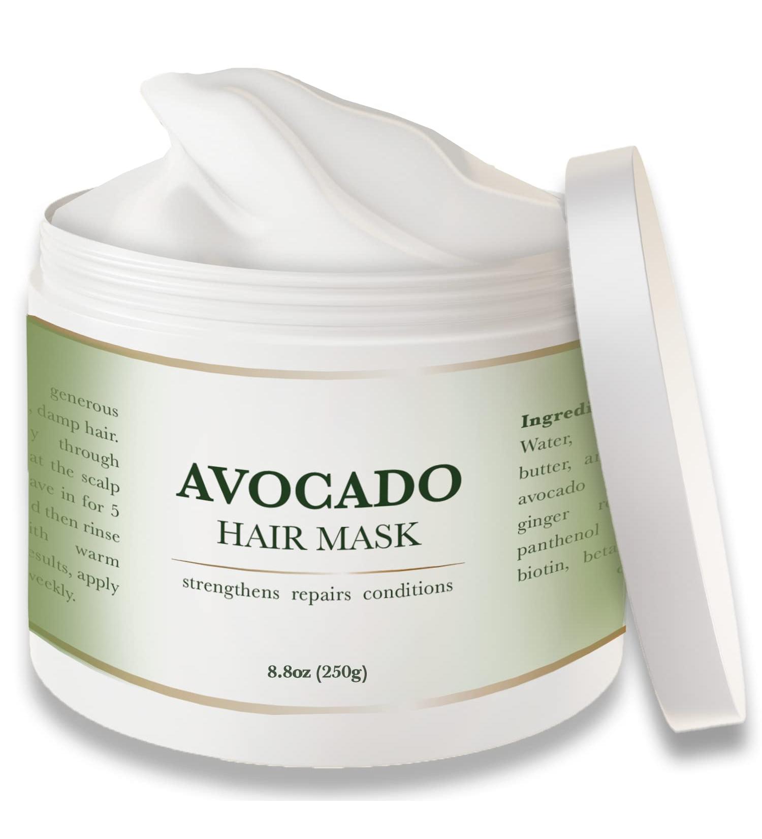 Sale! Avocado Hair Mask with Coconut Oil, Shea Butter & Argan Oil - Deep Conditioning Treatment for Silky, Smooth Hair - Buy Online on GoSupps.com