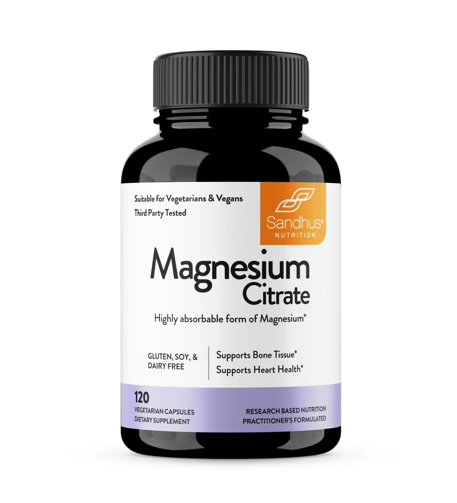 ijk Magnesium Citrate 2100mg Chelated Magnesium Supplement for Maximum Absorption Non-GMO Gluten-Free 120 Veggie Capsules Supports Muscle Bone Nerve and Sleep.