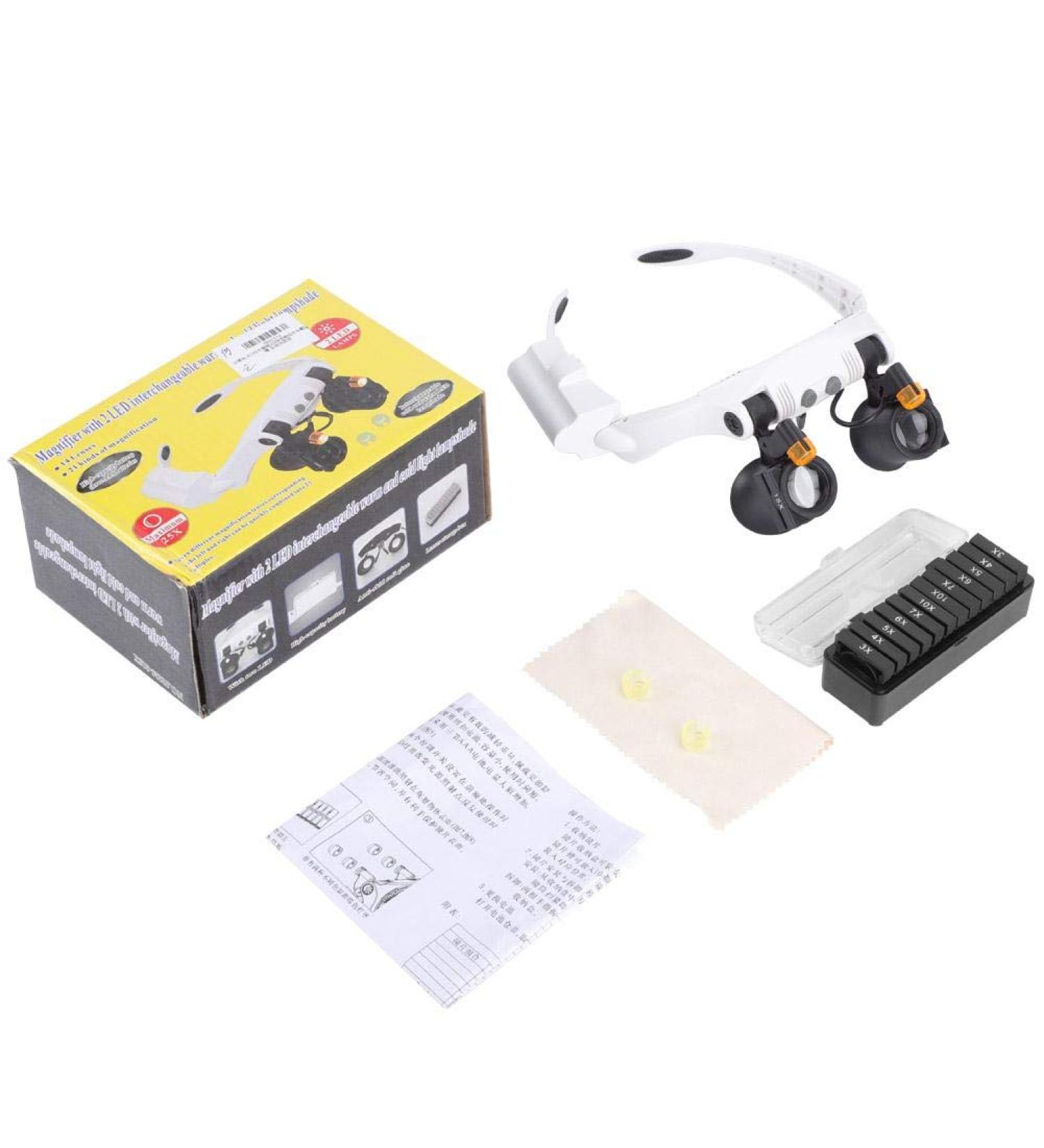 Led Light 21 Combination Head with Magnifying Glass & Interchangeable Lens Head-Mounted Magnifying Glass Small Gift - Buy Online on GoSupps.com