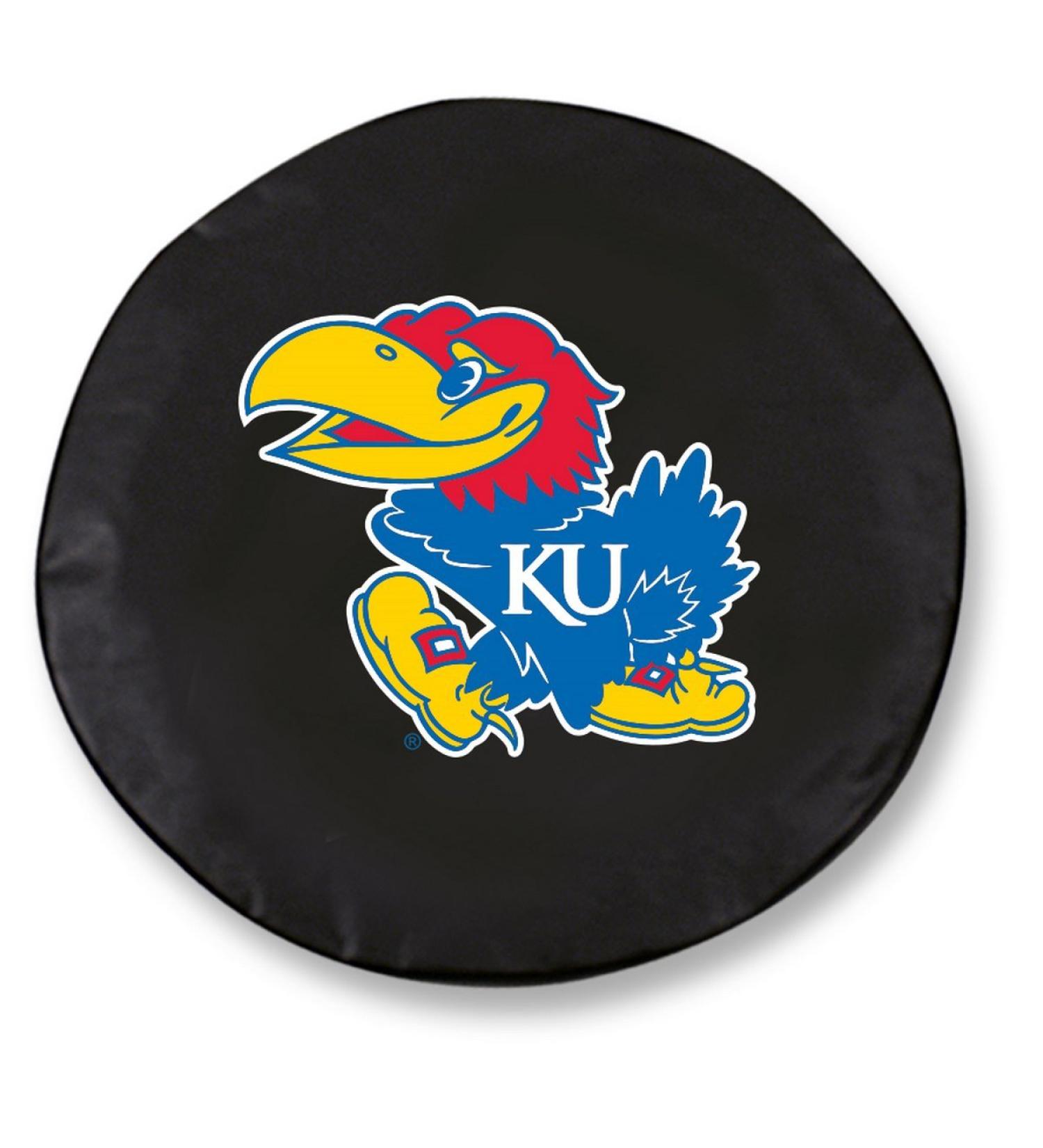Kansas Jayhawks Black Tire Cover F (29x8) - Officially Licensed NCAA Product - Buy Online on GoSupps.com