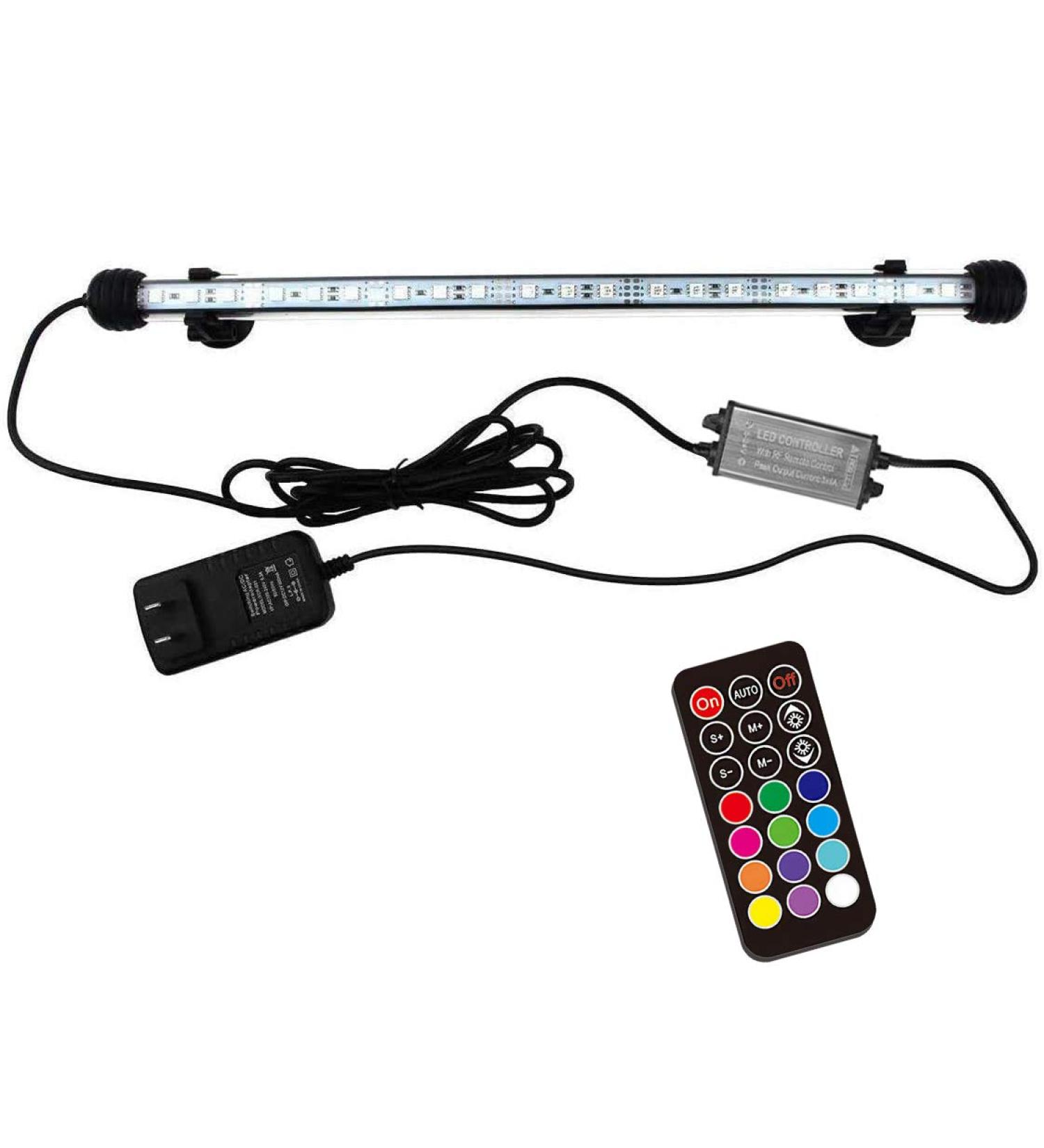 COVOART 15 RGB LED Aquarium Light | Submersible Fish Tank Lighting with Memory Function | Adjustable Brightness | 21 LED Beads | Crystal Glass Lights - Buy Online on GoSupps.com