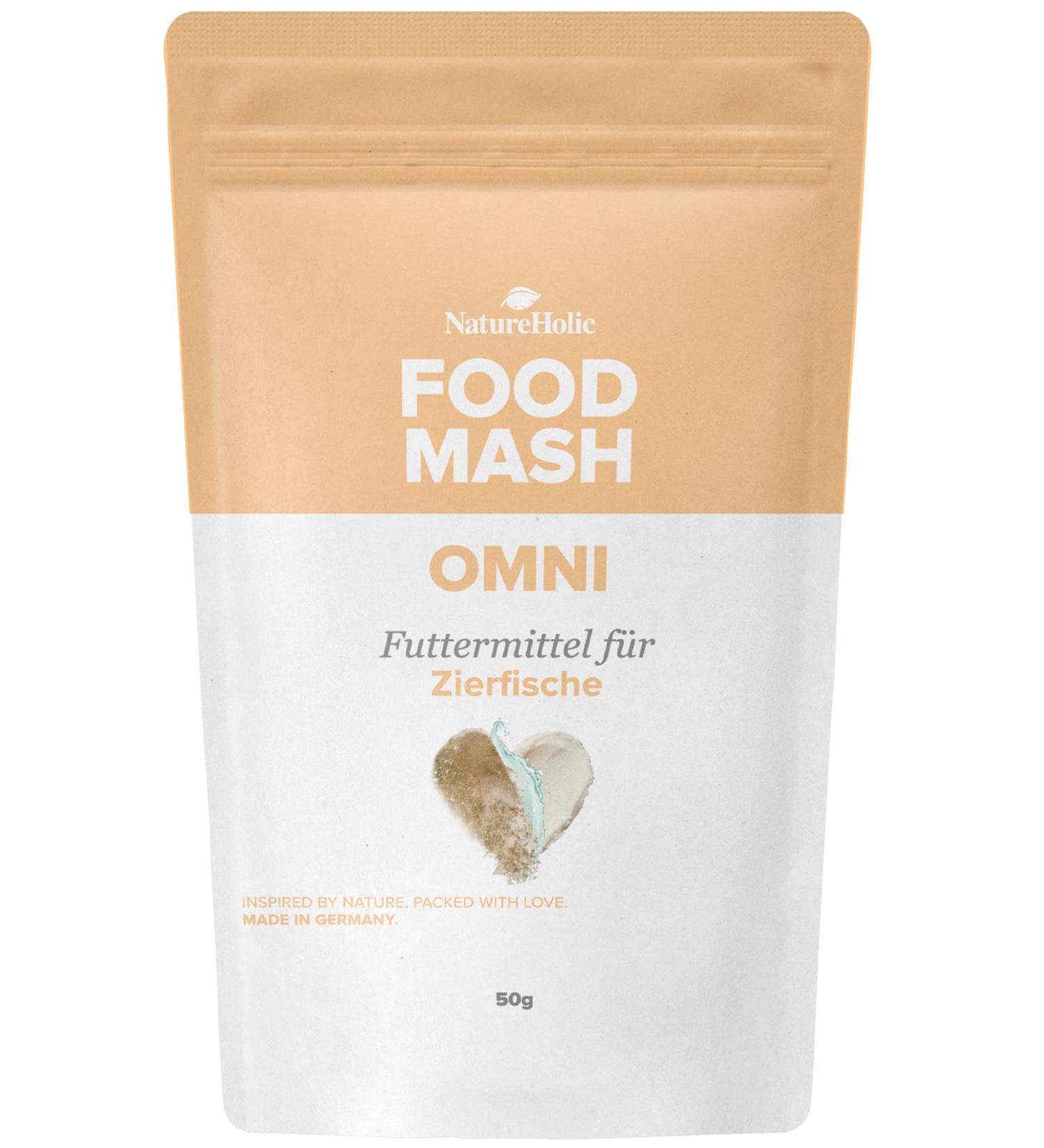 NatureHolic Food Mashi Omni - Premium Complete Food for Aquarium Fish and Invertebrates - Premium Insect Protein - Plant Ingredients - 50g