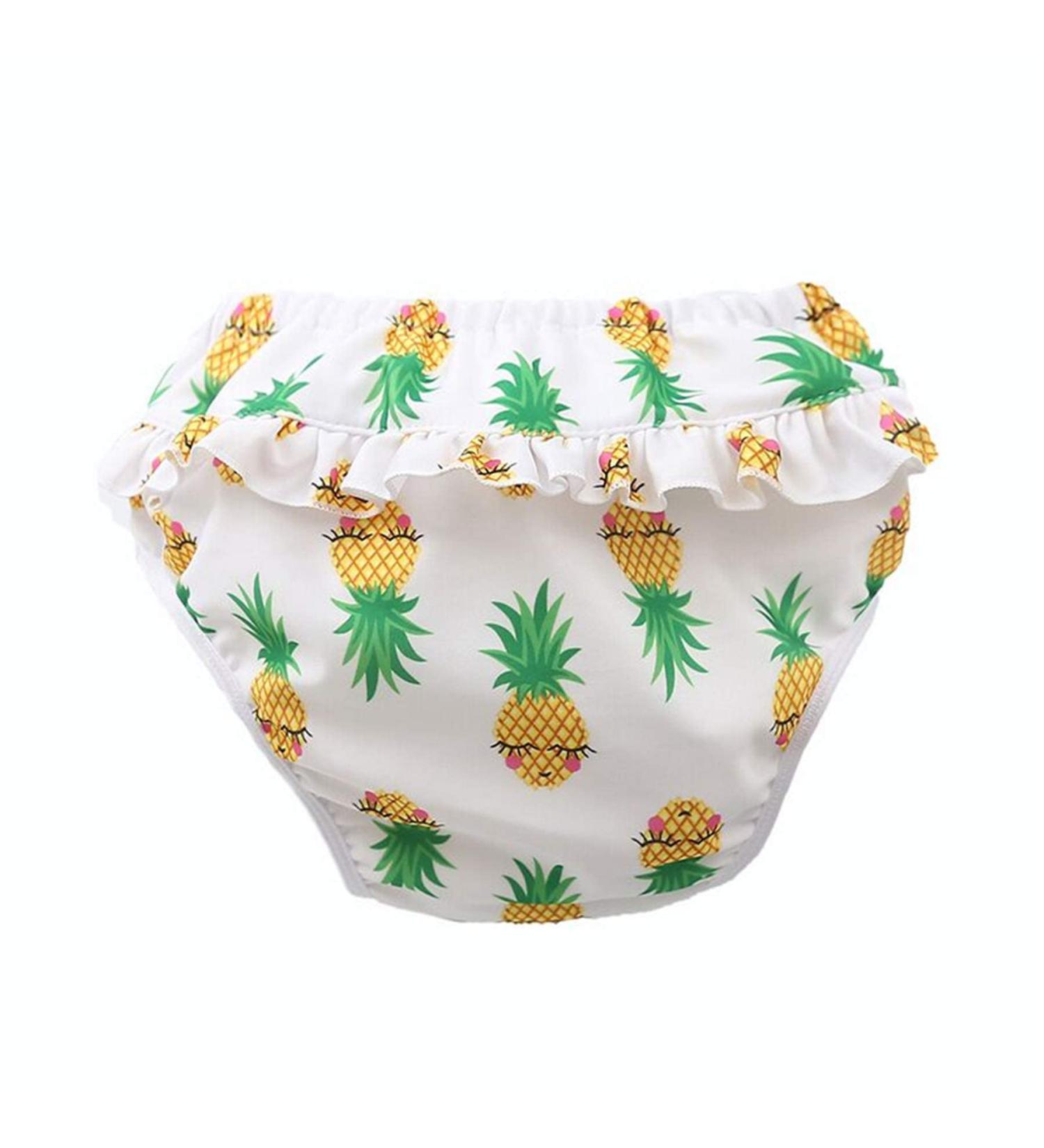 Buy Adorable Reusable Baby Swimming Diapers for Girls - XL (3-4 Years) White Pineapple | Eco-Friendly Swim Trousers for Toddlers - Buy Online on GoSupps.com